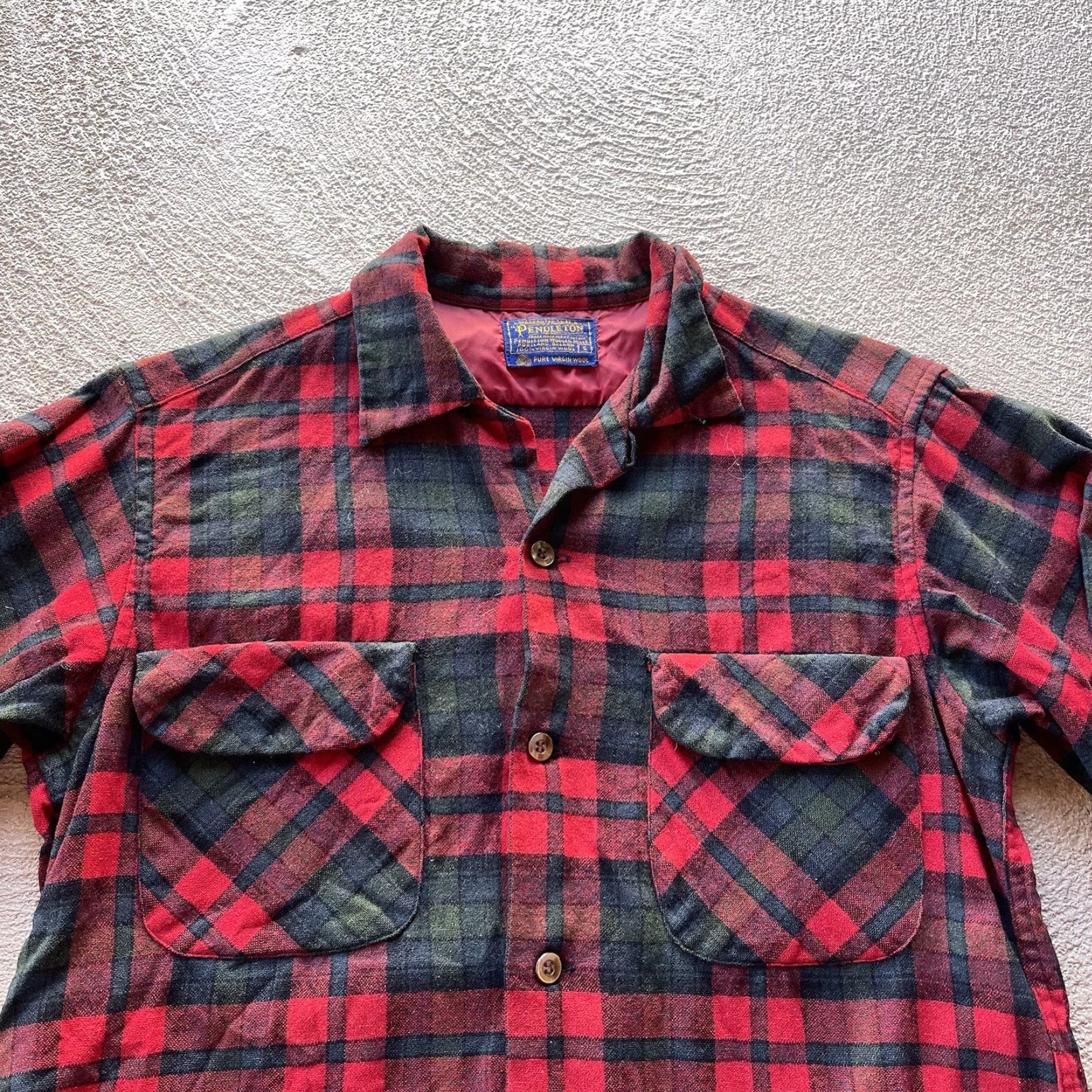 Pendleton VINTAGE Pendleton Shirt Mens Small Red Wool Flannel Button-Up Long Sleeve Collared Plaid Pocketed 60s 70s Classic Mens Size US S / EU 44-46 / 1 - 2 Thumbnail
