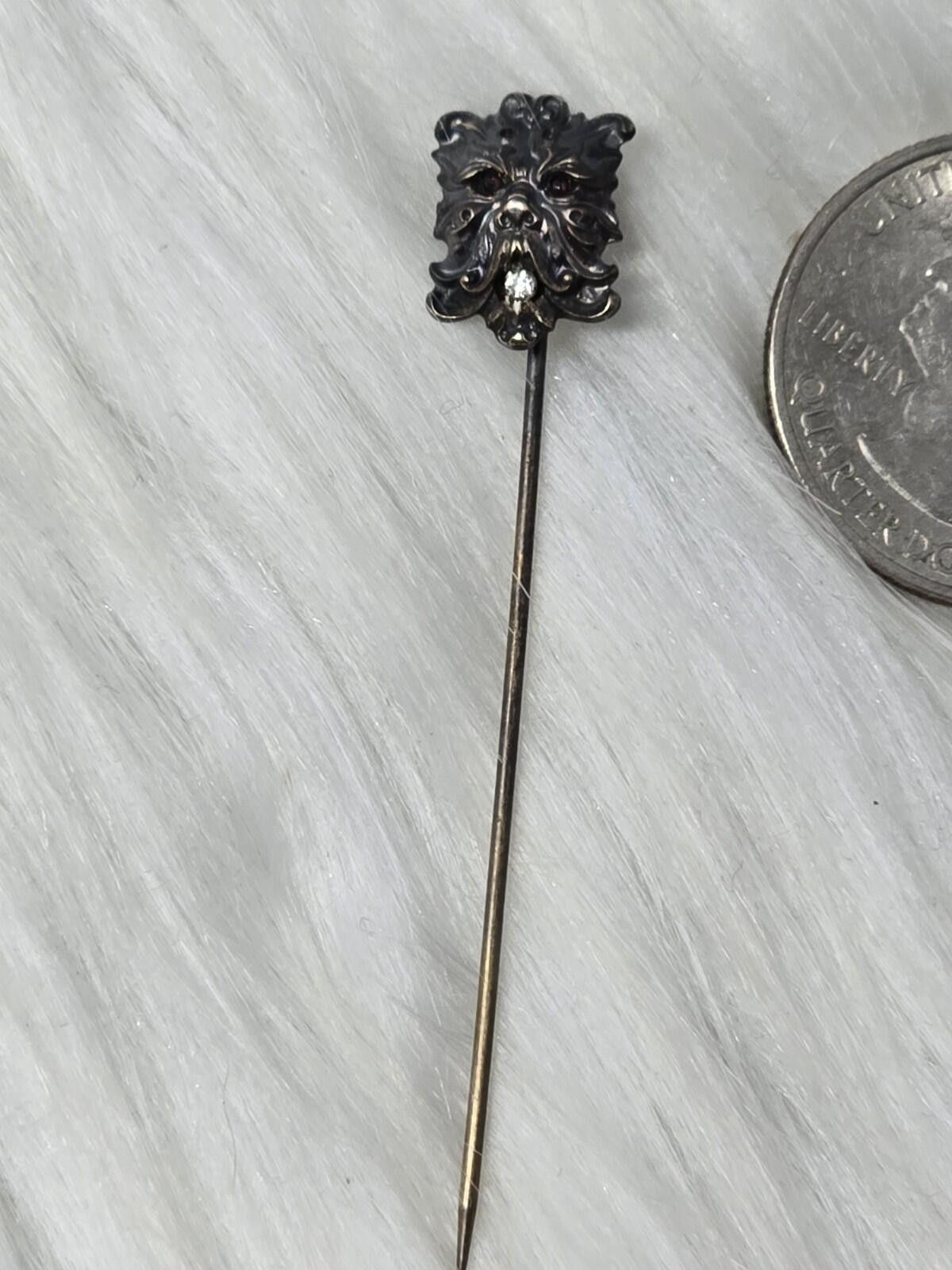 Other Antique Victorian Green Man Gargoyle Stickpin Diamond 925 Size ONE SIZE - 3 Thumbnail