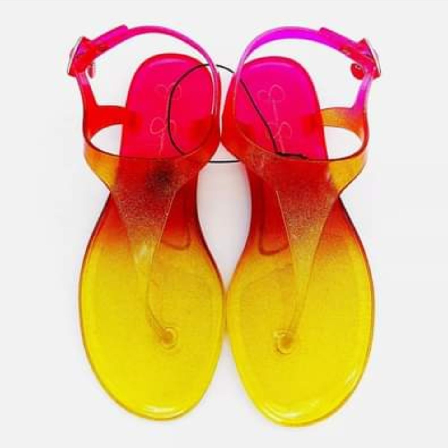 Jessica Simpson Jessica Simpson 5 Ombre Jelly Sandals Pink Orange Yellow Gli Size US 5 / IT 35 - 7 Thumbnail