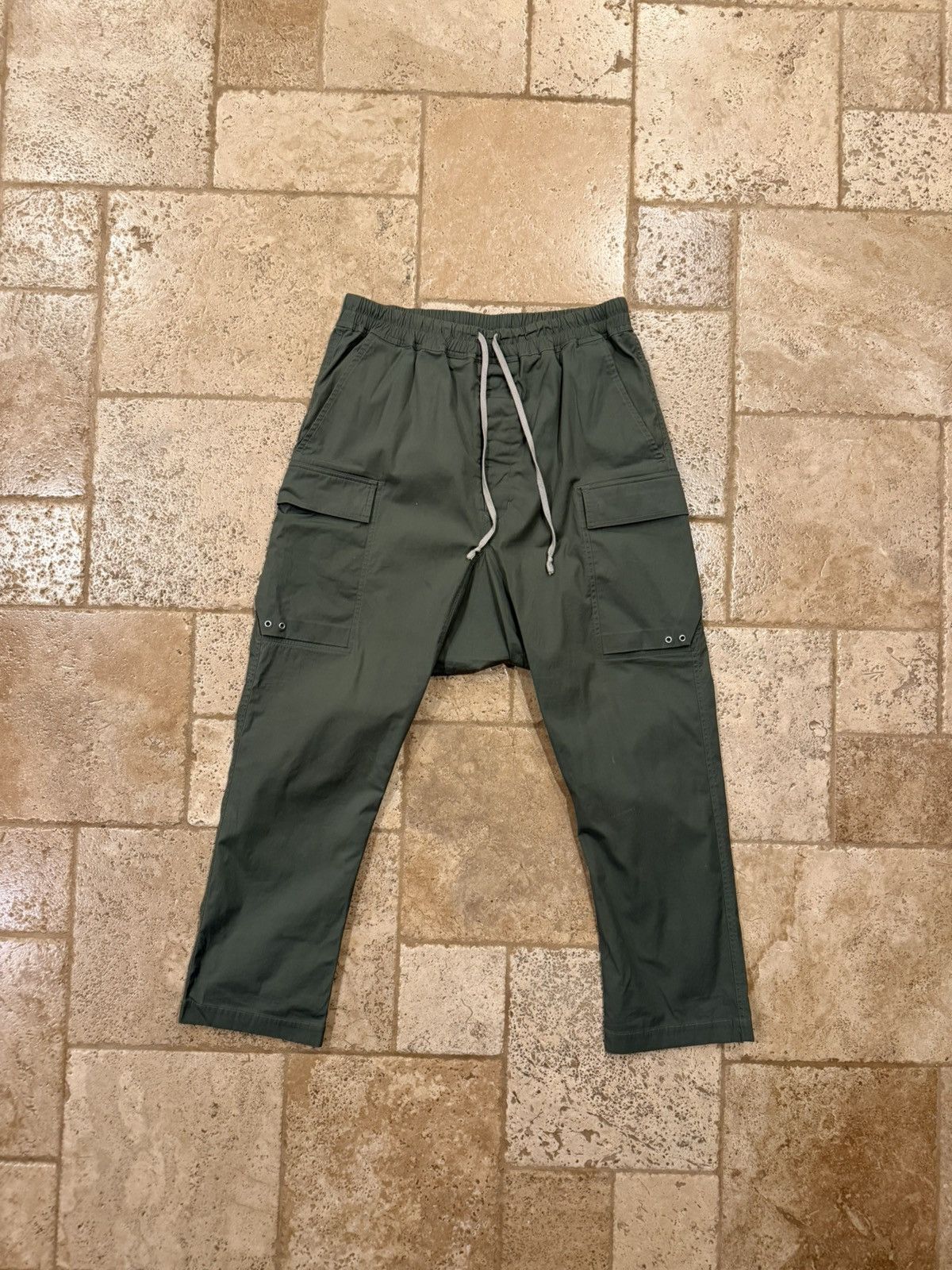 Rick Owens Rick Owens EDFU 23 Green Drop Crotch Cargo Drawstring Pants Size US 34 / EU 50 - 12 Thumbnail