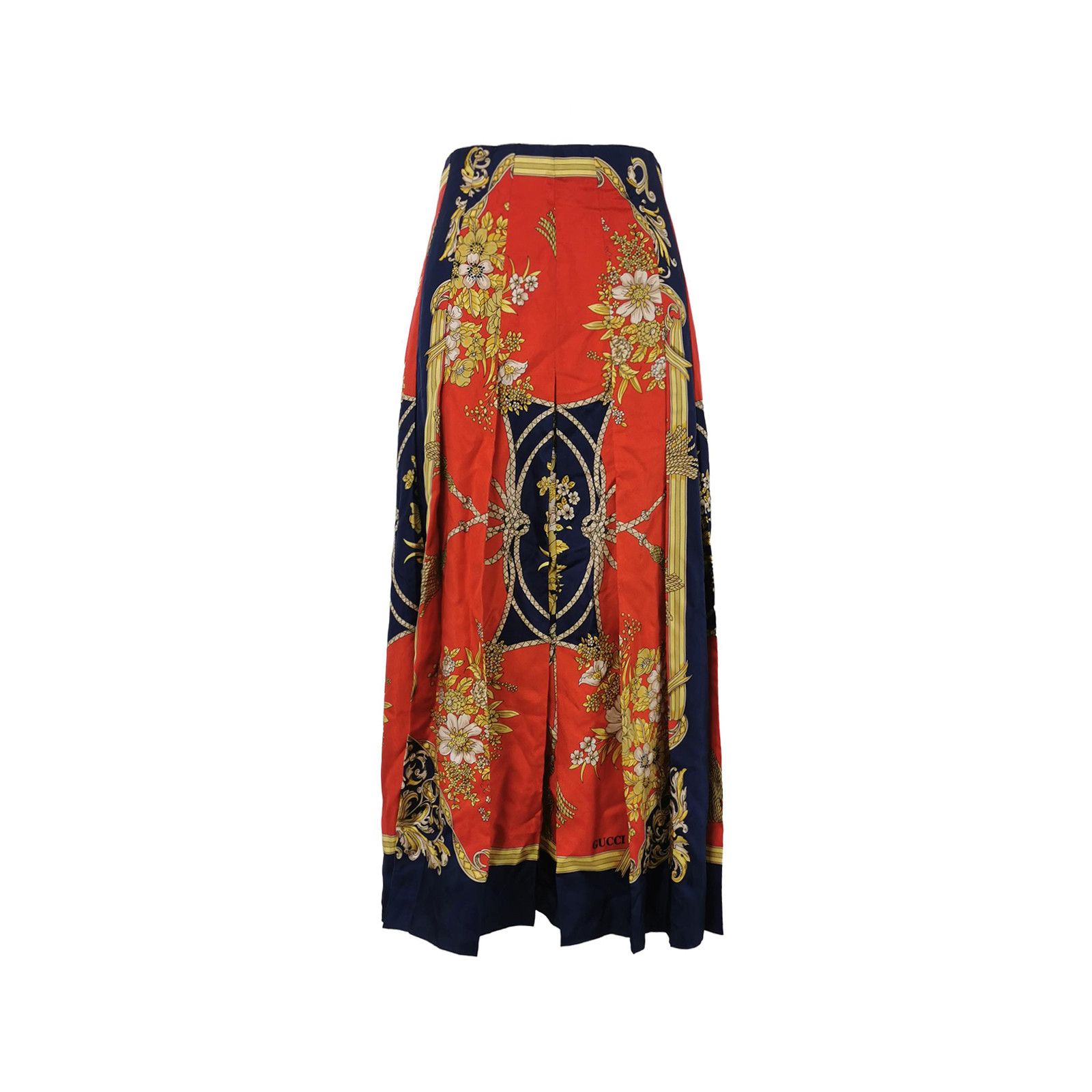 Gucci Gucci Floral Logo Silk Midi Skirt Size 38 Size 26" / US 2 / IT 38 - 1 Thumbnail