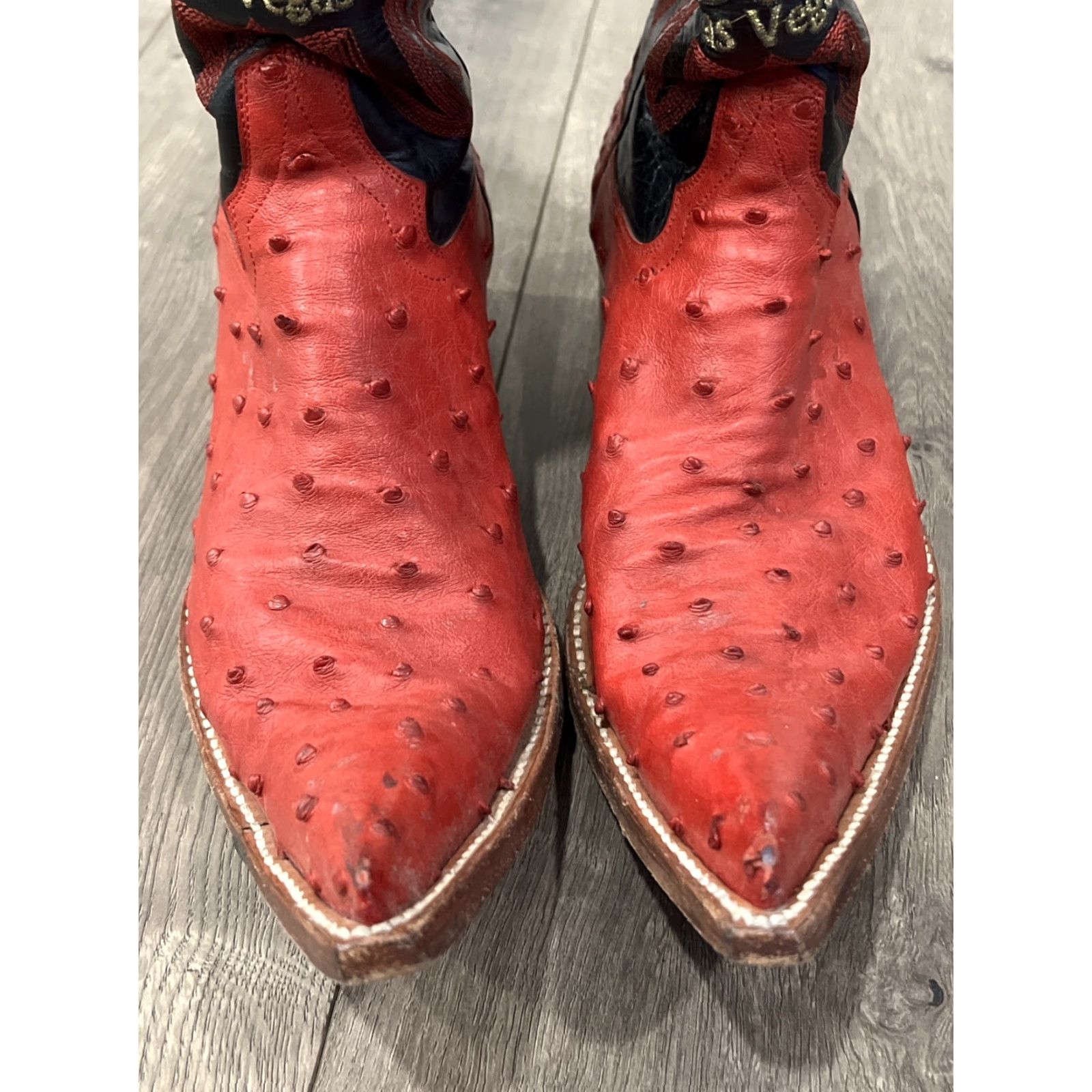 Vintage Rams Boots Las Vegas Cowboy Boots Black Red Leather Size 7.5 Western Mens Size US 7.5 / EU 40-41 - 3 Thumbnail