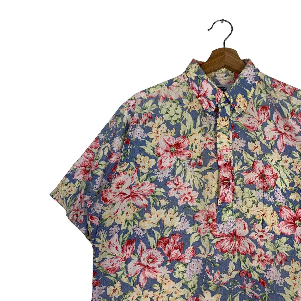 Reyn Spooner REYN SPOONER Floral Motif Design Half Button Shirt #0225-C10 Size US M / EU 48-50 / 2 - 7 Thumbnail