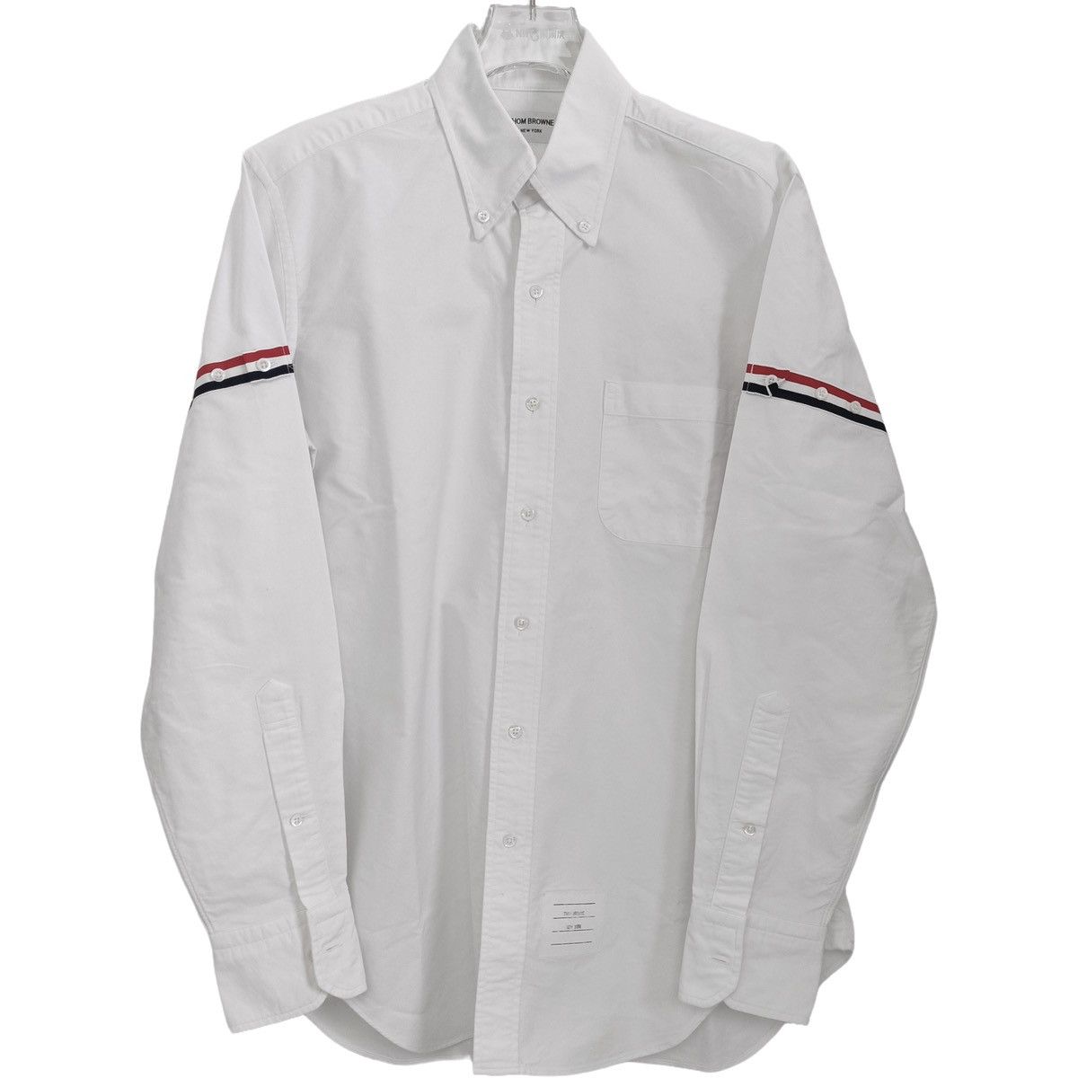 Thom Browne Thom Browne White Double Sleeve Logo Long Sleeve Shirt K26WX Size US L / EU 52-54 / 3 - 1 Thumbnail