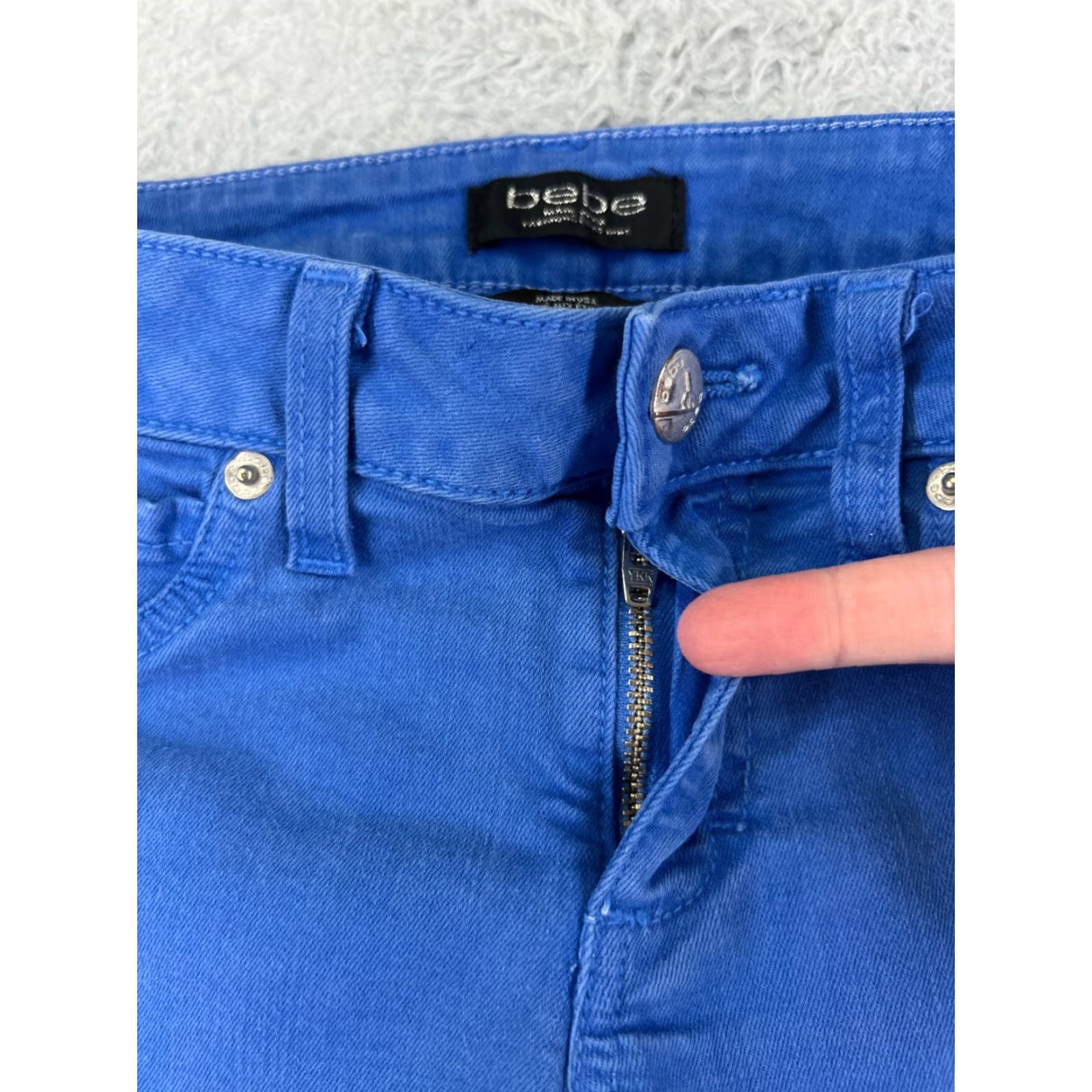 Bebe BeBe Jeans Womens 28 Blue Jeans Denim Skinny Tapered Two Tone Made USA Lyocell Womens Size 28" / US 6 / IT 42 - 5 Thumbnail