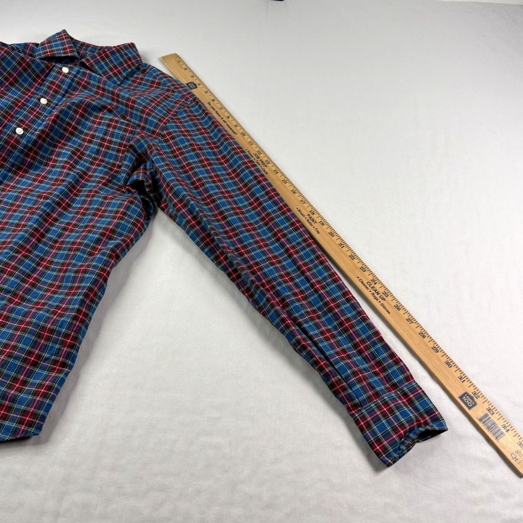Sid Mashburn Sid Mashburn Shirt Men M Blue Red Plaid Button-Up Long Sleeve Casual Formal Relaxed Fit Mens Size 40R - 6 Thumbnail