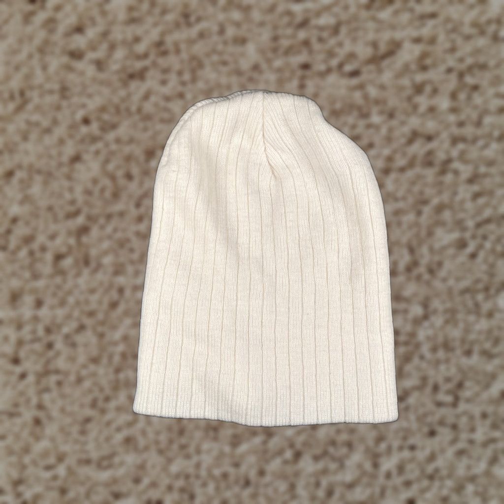 Vintage Time And Tru Beanie One Size White Knit Hat Womens - Beanie, Toque, Ski Outdoor, Lightweight, Adjustable, Polyester Blend, Adult Women Size ONE SIZE - 1 Thumbnail
