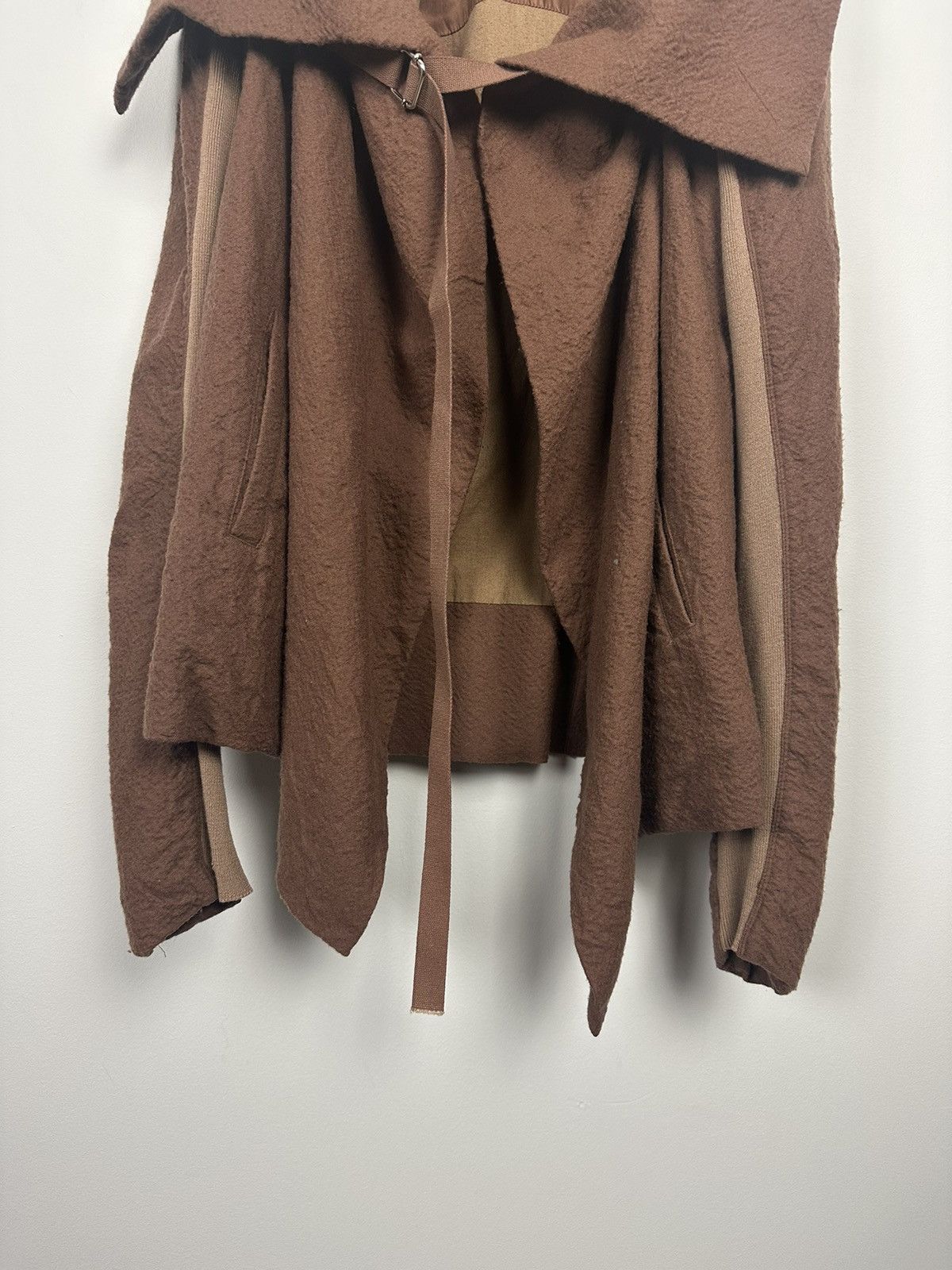 Rick Owens FW11 ‘LIMO’ Felted Wool Belted Biker Jacket Size M / US 6-8 / IT 42-44 - 4 Thumbnail