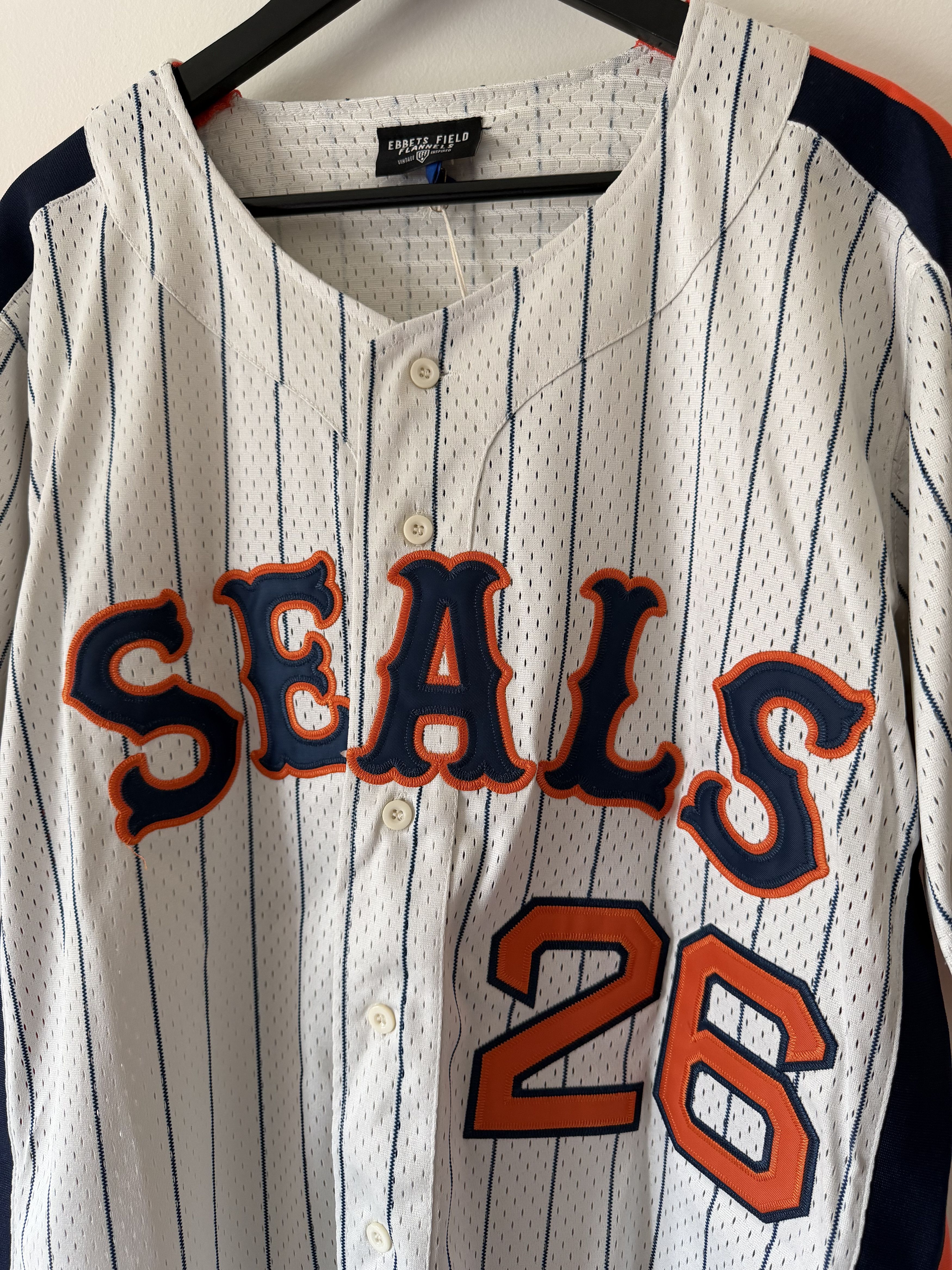 Ebbets Field Flannels Ebbets Field San Francisco Seals Pinstripe Jersey Size US XL / EU 56 / 4 - 2 Thumbnail