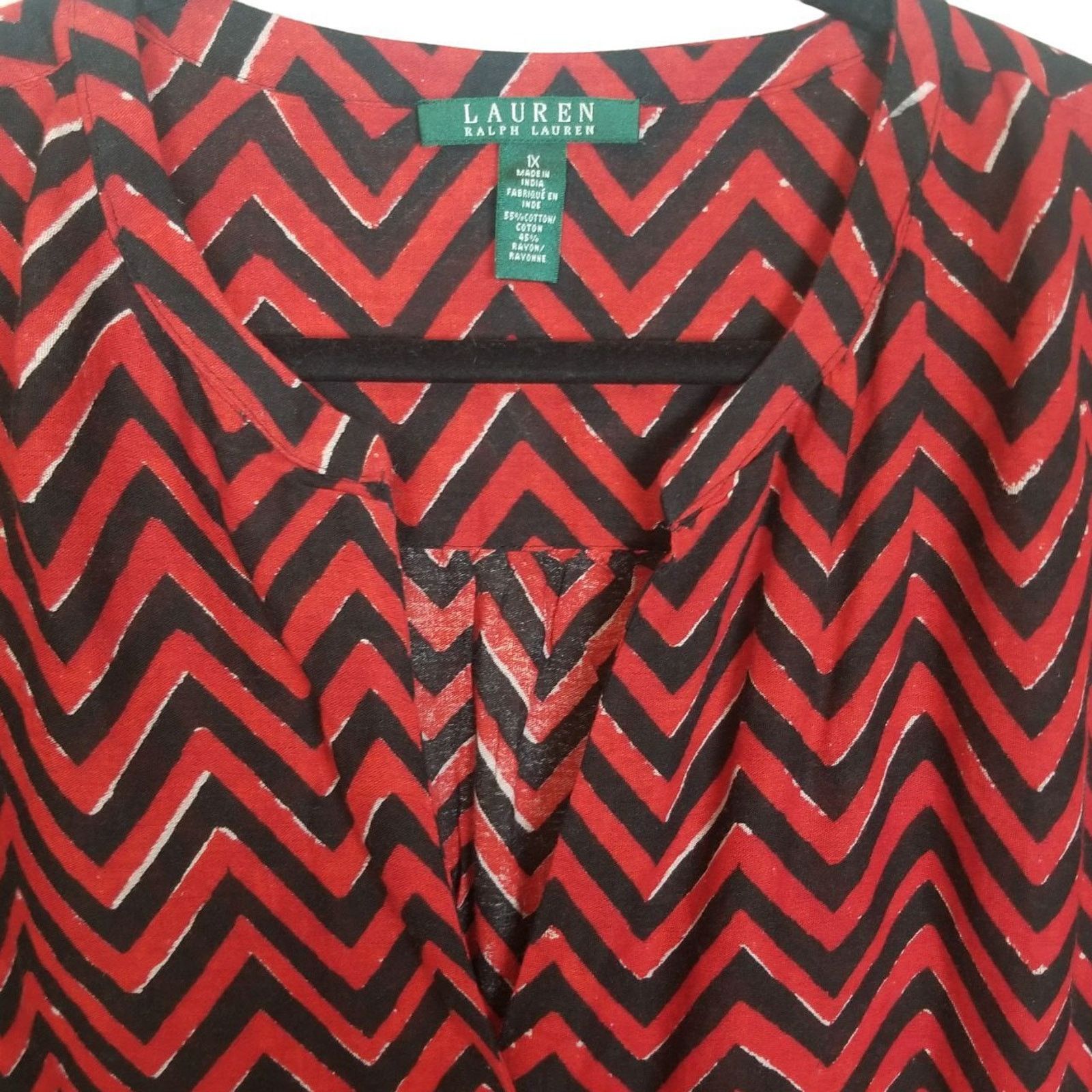 Lauren Ralph Lauren Lauren Ralph Lauren Womens Chevron Top Sz 1X Classic Preppy Size XL / US 12-14 / IT 48-50 - 2 Thumbnail
