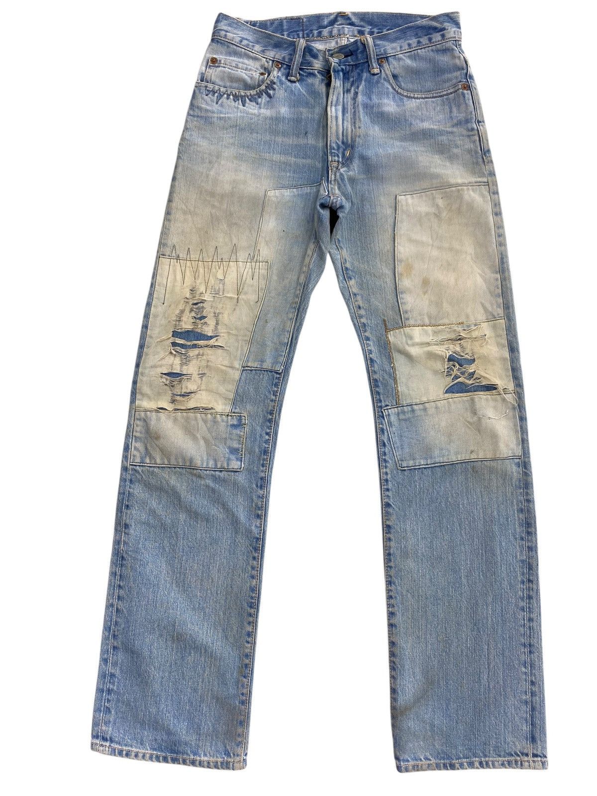 Japanese Brand Iron Market Brand Mud Wash Style Patch Jeans Size US 29 - 1 Thumbnail