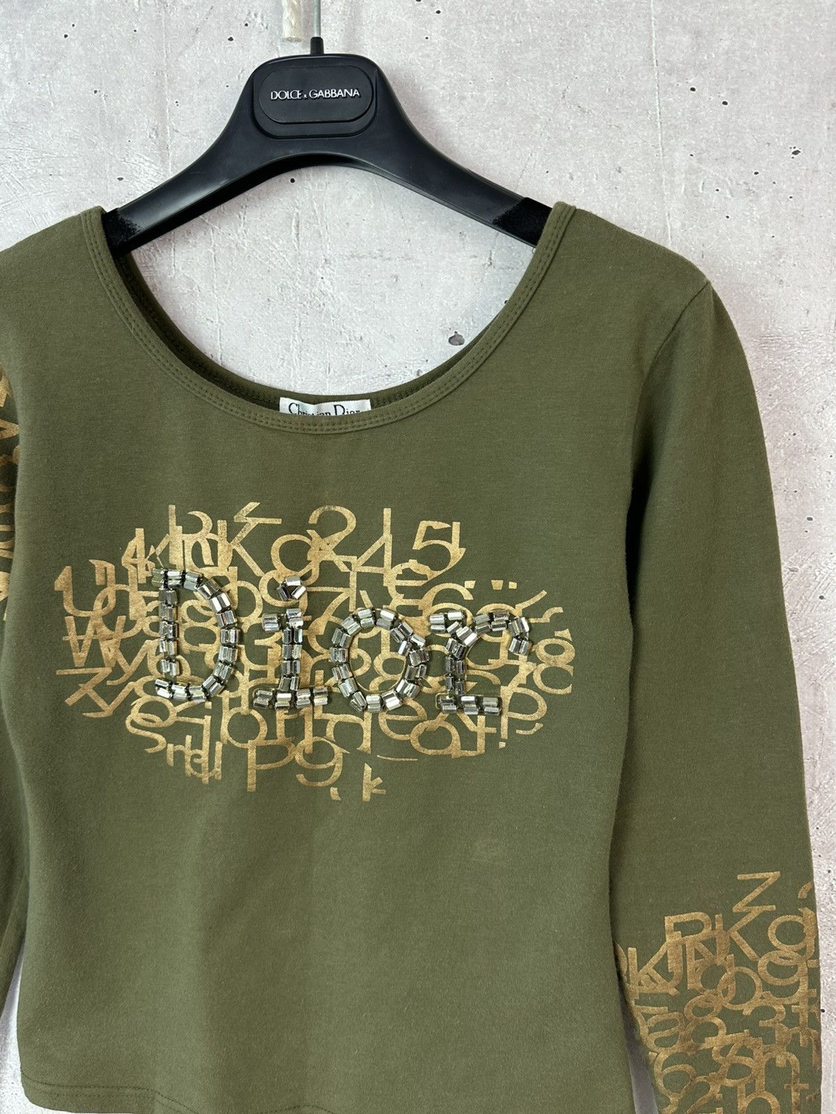 Christian Dior Monsieur Christian Dior Boutique Beads Logo Printed Khaki Jumper Size M / US 6-8 / IT 42-44 - 3 Thumbnail