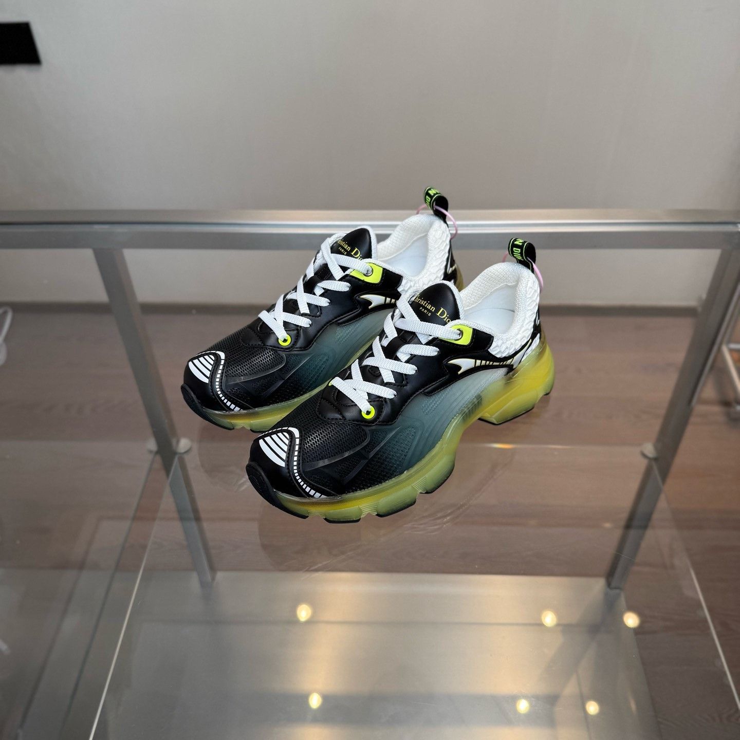 Dior Dior Vibe Black Green Gradient Sneakers Size US 6 / IT 36 - 1 Thumbnail
