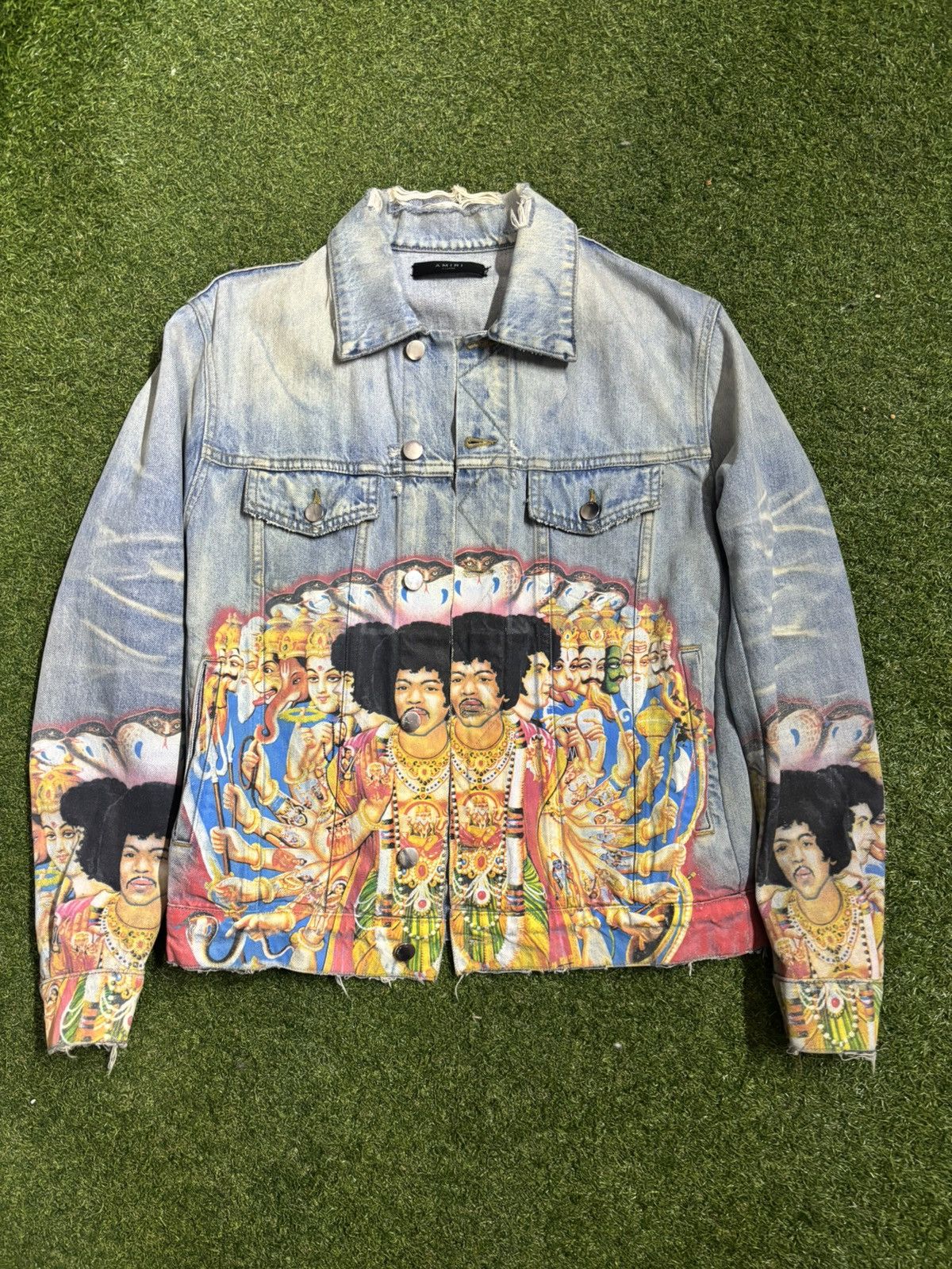 Amiri AMIRI Jimi Hendrix Denim Trucker Jacket Size US XL / EU 56 / 4 - 18 Thumbnail
