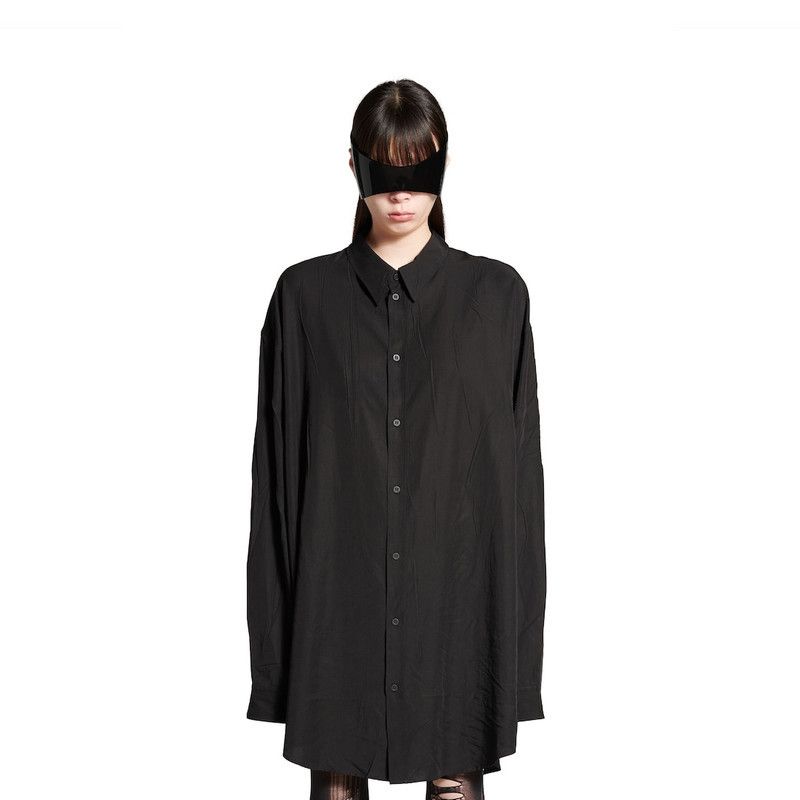 Balenciaga o1srvl11e0426 Fluid Shirt in Black Size XL / US 12-14 / IT 48-50 - 6 Thumbnail