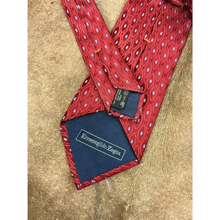 Ermenegildo Zegna Ermenegildo Zegna Ovals Silk Tie Geometric Made in Italy Size ONE SIZE - 3 Thumbnail