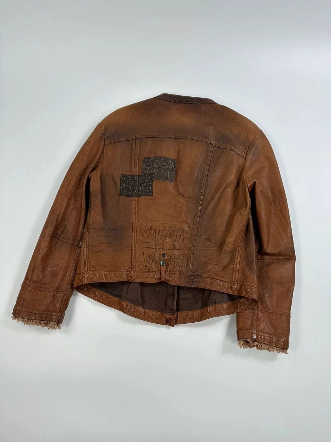 Marithe + Francois Girbaud Marithé + Francois Girbaud Patch Leather jacket Brown Size M / US 6-8 / IT 42-44 - 9 Thumbnail