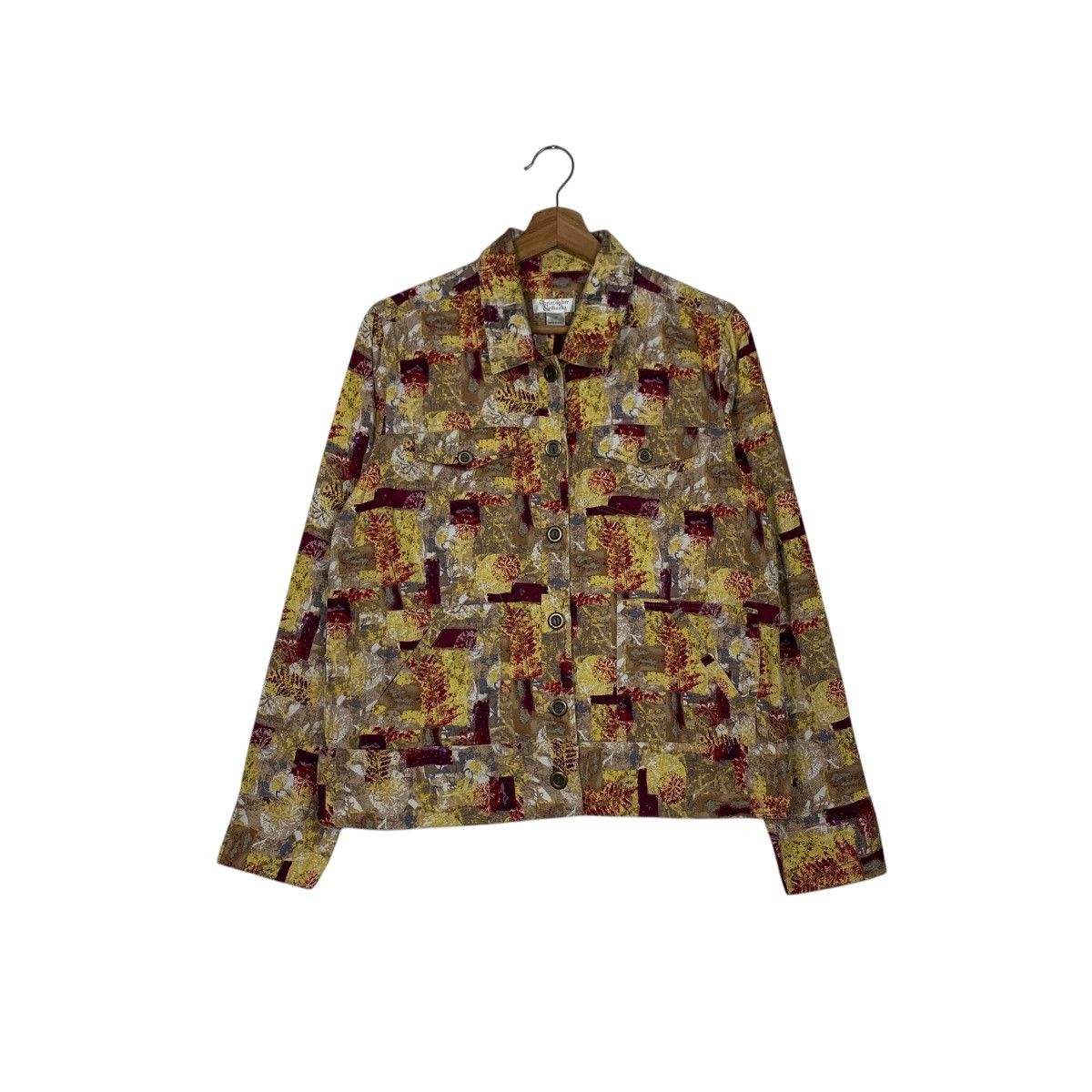 Japanese Brand CHRISTOPHER BANKS Abstract Leaf Print Shirt Jacket #2155-C95 Size M / US 6-8 / IT 42-44 - 1 Thumbnail