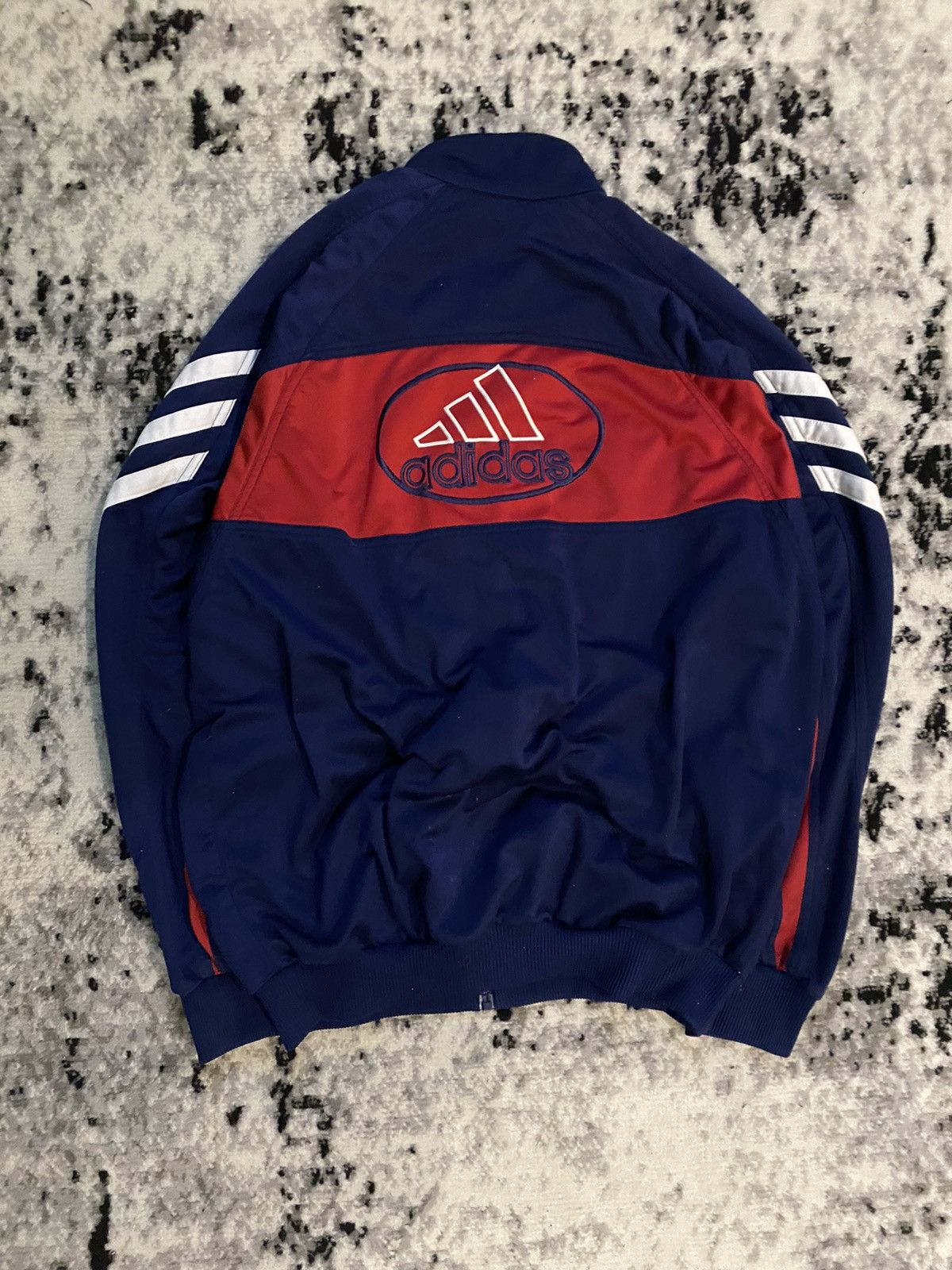 Adidas × Vintage Vintage Adidas Zip Hoodie Big Logo Rare L Size Size US L / EU 52-54 / 3 - 1 Thumbnail