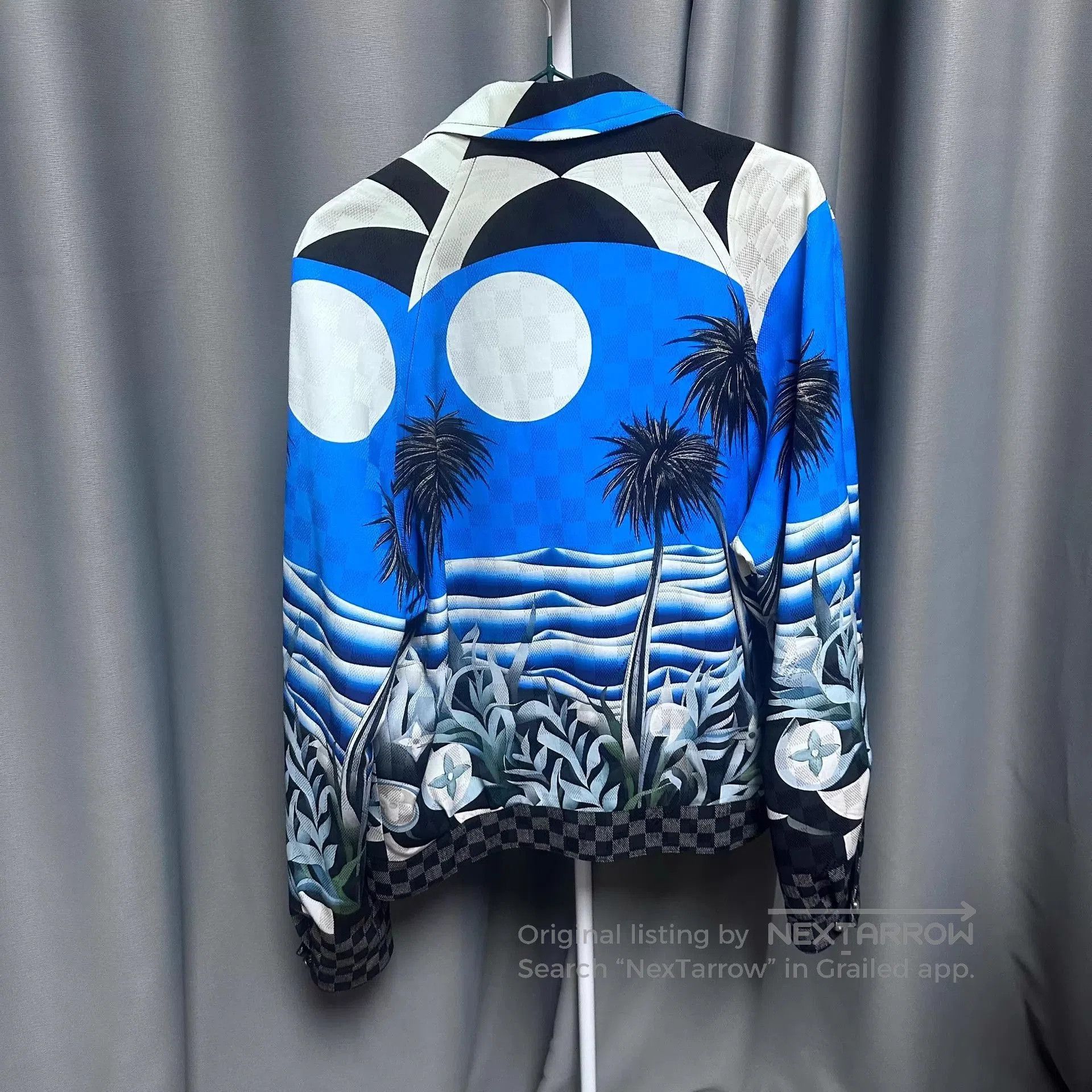 Louis Vuitton Blue Palm Tree Print Long Sleeve Shirt. Size US M / EU 48-50 / 2 - 2 Thumbnail