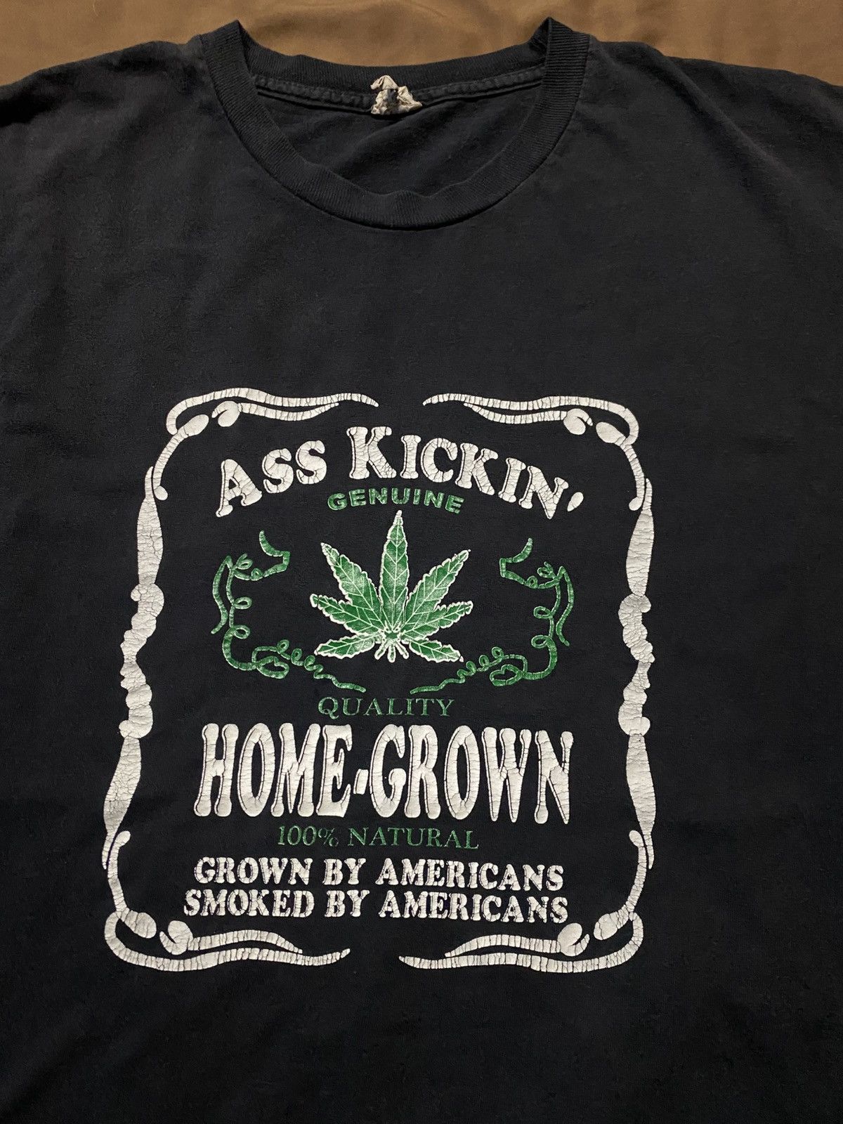 Vintage Vintage Ass Kickin Home Grown Marijuana Tee Size US XL / EU 56 / 4 - 3 Thumbnail