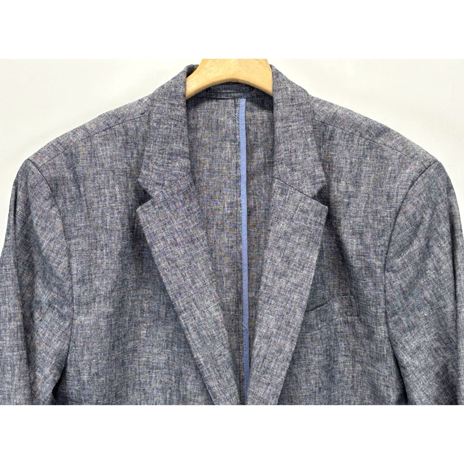 Old Navy Old Navy Blazer Sport Coat XL 44 Blue Linen Blend Double Button Front Mens Size 46R - 2 Thumbnail