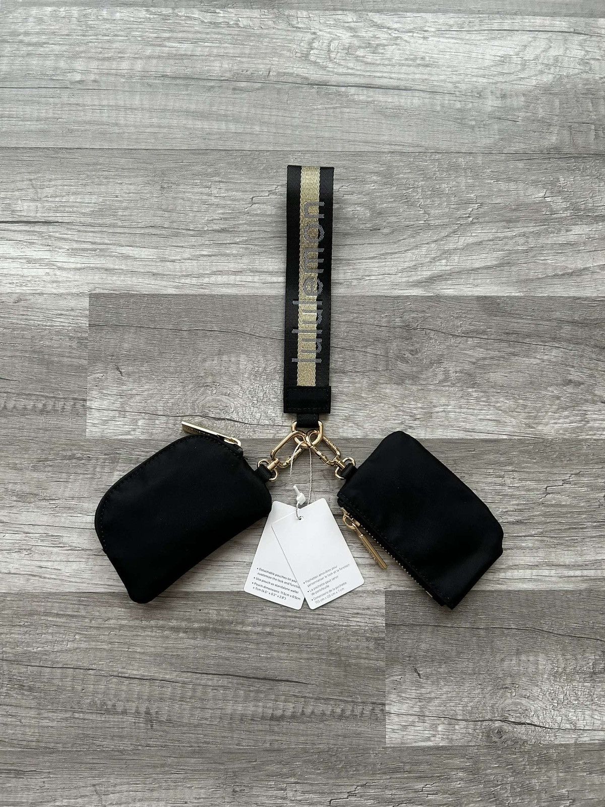 Lululemon Lululemon Dual Pouch Wristlet Wallet Black and Gold Wordmark Size ONE SIZE - 2 Thumbnail