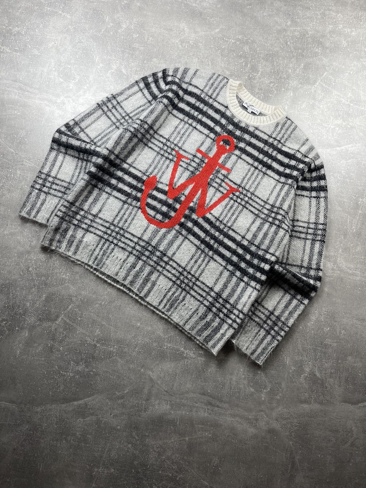 JW Anderson JW Anderson Anchor Logo Plaid Mohair Wool Sweater Size US L / EU 52-54 / 3 - 1 Thumbnail