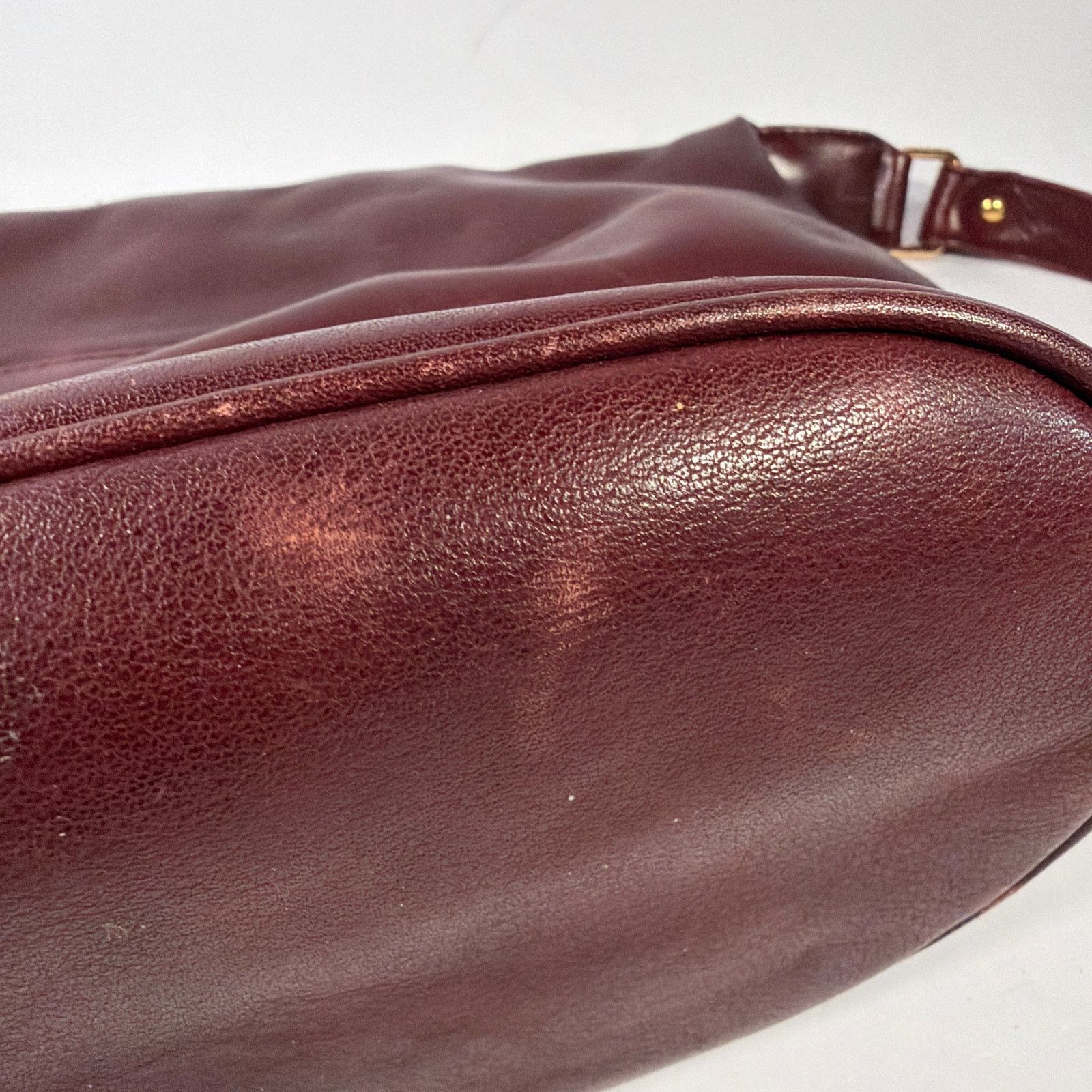 Etienne Aigner Etienne Aigner Genuine Leather Burgundy Hobo Shoulder Bag Size ONE SIZE - 9 Thumbnail