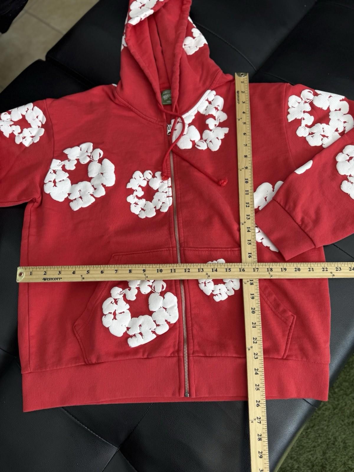 DENIM TEARS Size M - Denim Tears Cotton Wreath Red Zip Up Hoodie