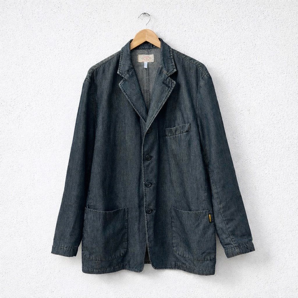 Giorgio Armani Vintage Armani Jeans Denim Blazer Dark Wash Made In Italy Size US L / EU 52-54 / 3 - 1 Thumbnail