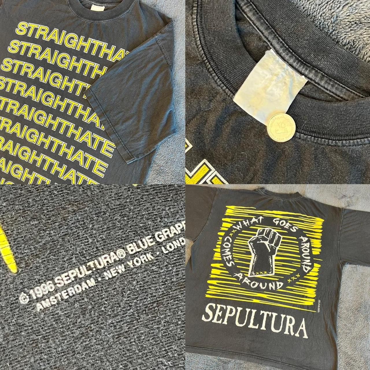 Vintage Vintage Sepultura What Goes Around Straight Hate T Shirt Size US XL / EU 56 / 4 - 6 Thumbnail