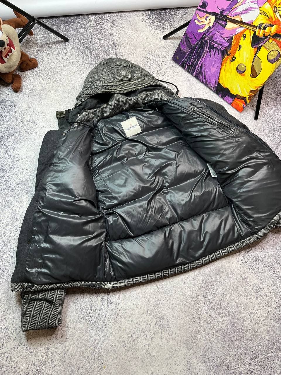 Moncler Moncler Gildas Herringbone Wool Down Puffer Jacket Size US L / EU 52-54 / 3 - 2 Thumbnail