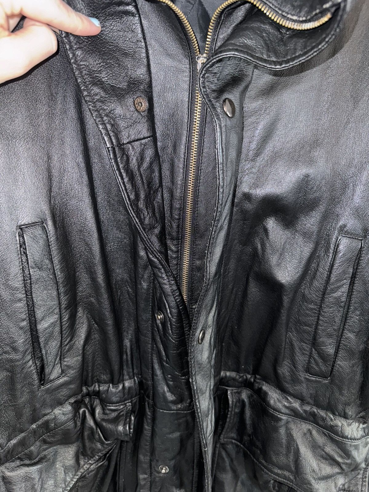Genuine Leather × Vintage Protocol Oversized Insulated Leather Jacket Distressed Size US XL / EU 56 / 4 - 5 Thumbnail