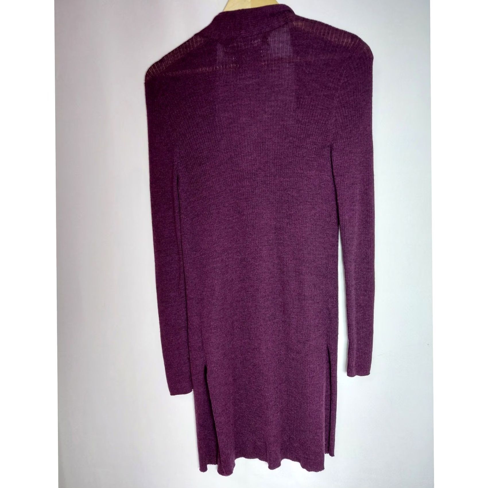 Vintage Max Studio Cardigan Women Size M Purple Merino Wool Knit Size M / US 6-8 / IT 42-44 - 2 Thumbnail