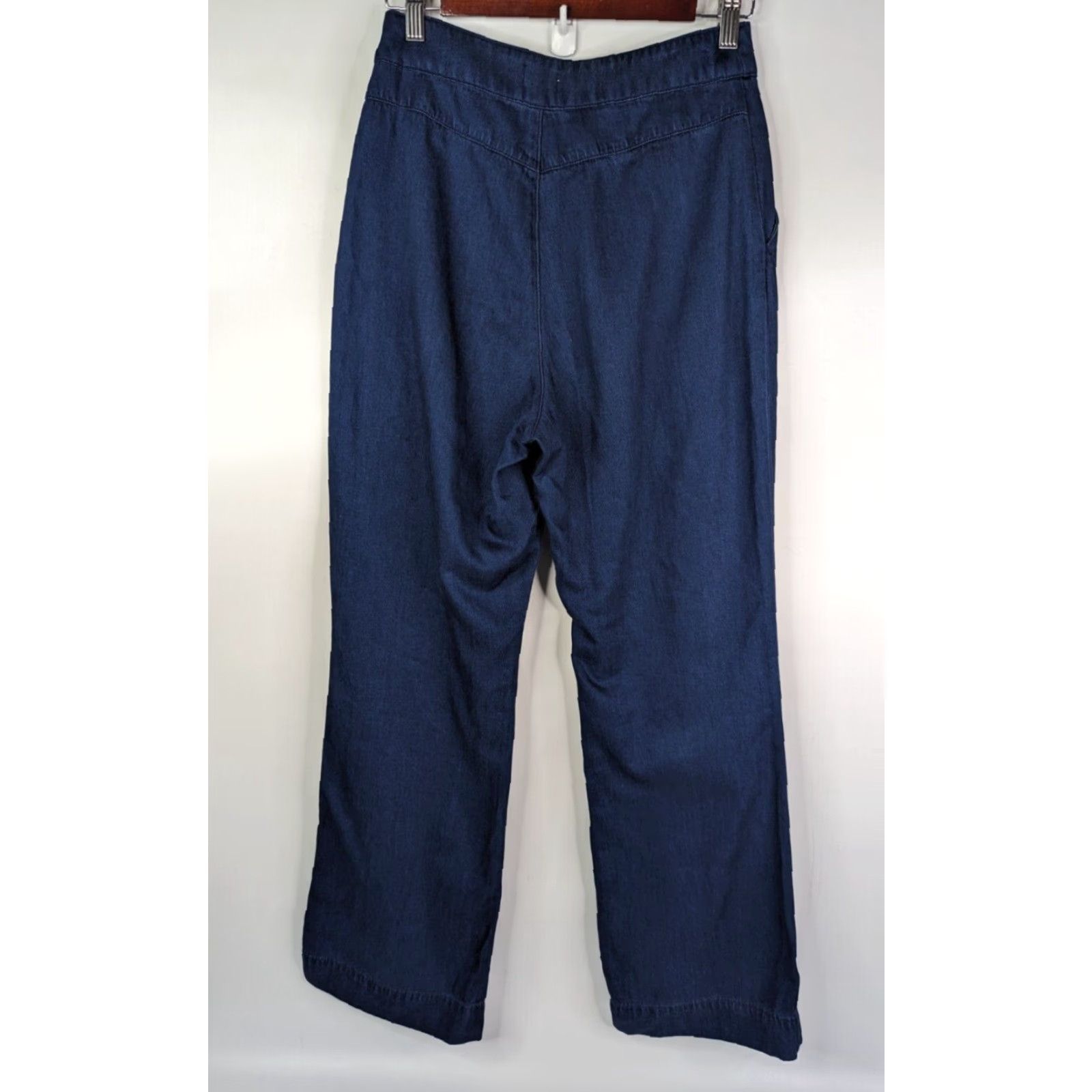 Uniqlo Uniqlo Jeans Women Indigo Wide-Leg Navy Blue Pants Size 4 5-Pocket Denim Cotton Regular Style 422303 Size 27" / US 4 / IT 40 - 4 Thumbnail