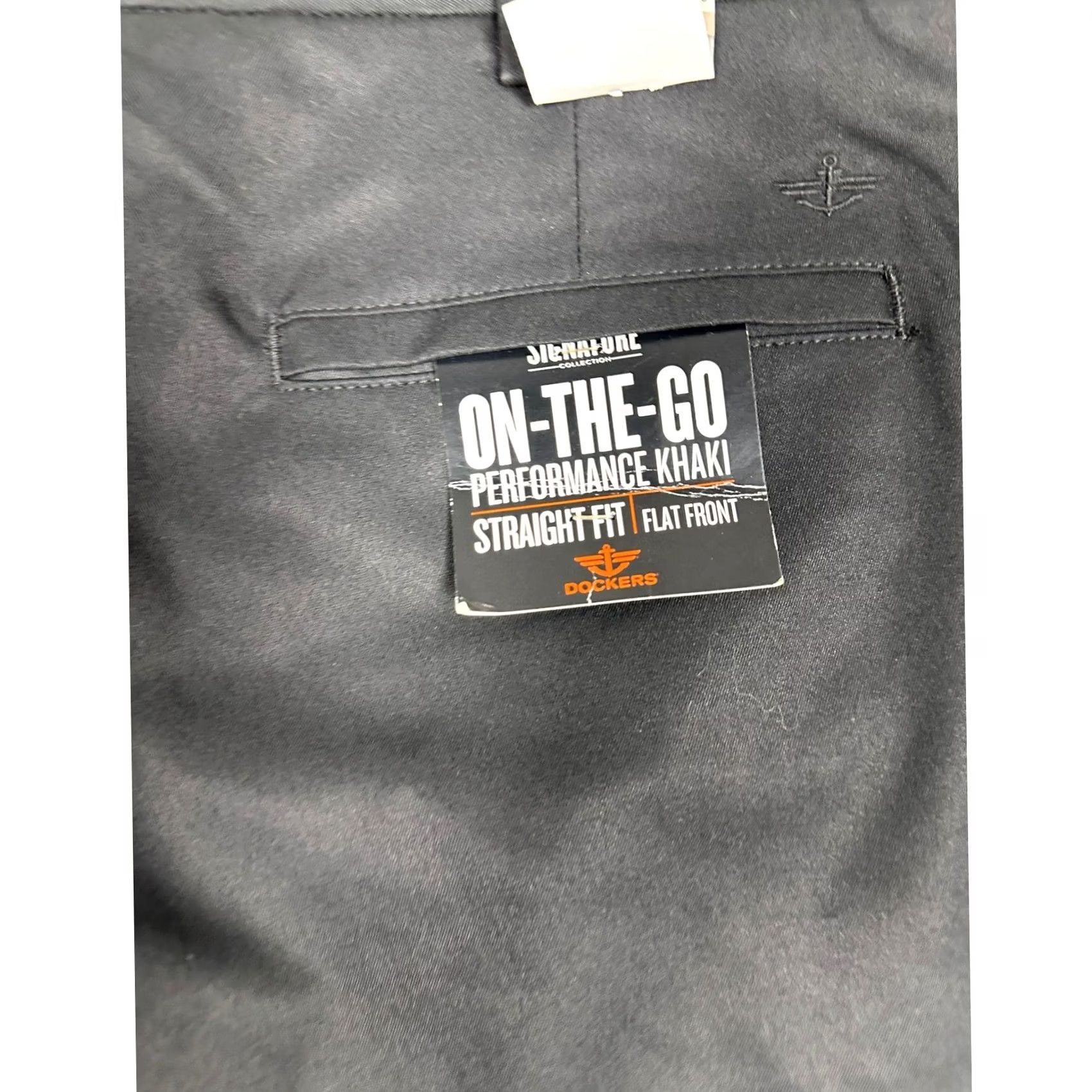 Dockers VINTAGE Dockers Khaki Pants Mens 42x30 On-The-Go Performance Black Straight Fit Size US 42 / EU 58 - 3 Thumbnail