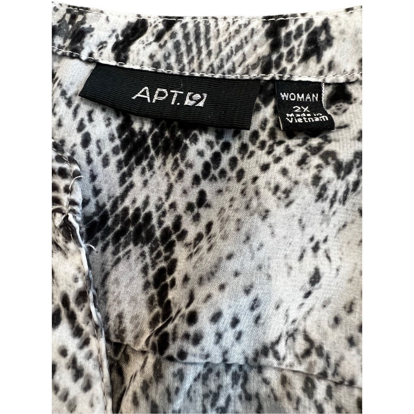 Apt. 9 Apt. 9 Animal Print Snakeskin Pattern Sheer Popover Roll Tab Size XXL / US 16-18 / IT 52-54 - 7 Thumbnail