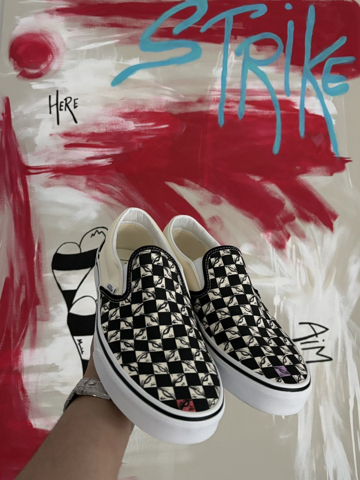 Vans Custom Matty Boy Inspired 99 White Checkered Slip On Vans Size US 8.5 / EU 41-42 - 13 Thumbnail