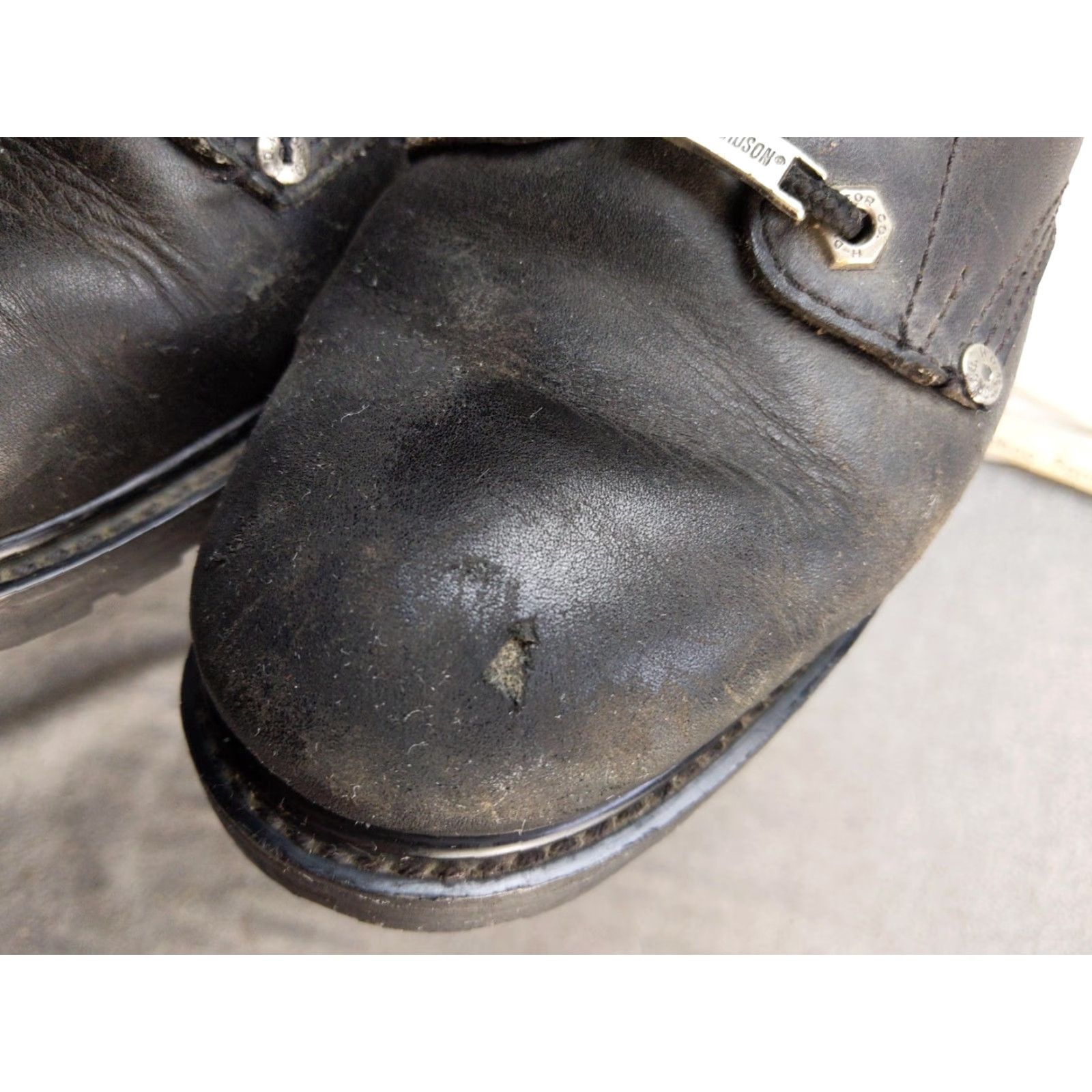 Harley Davidson Harley-Davidson Boots Womens 11 Black Leather Mid-Calf Zip lace up Biker Workwear Casual Shoes Size US 11 / IT 41 - 4 Thumbnail