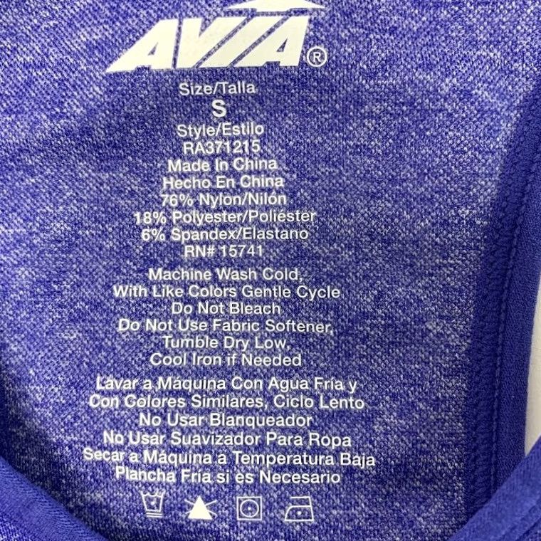 Avia Avia Womens Size S Sports Bra Top Racerback Activewear Low Support Soft Blue Size S / US 4 / IT 40 - 6 Thumbnail