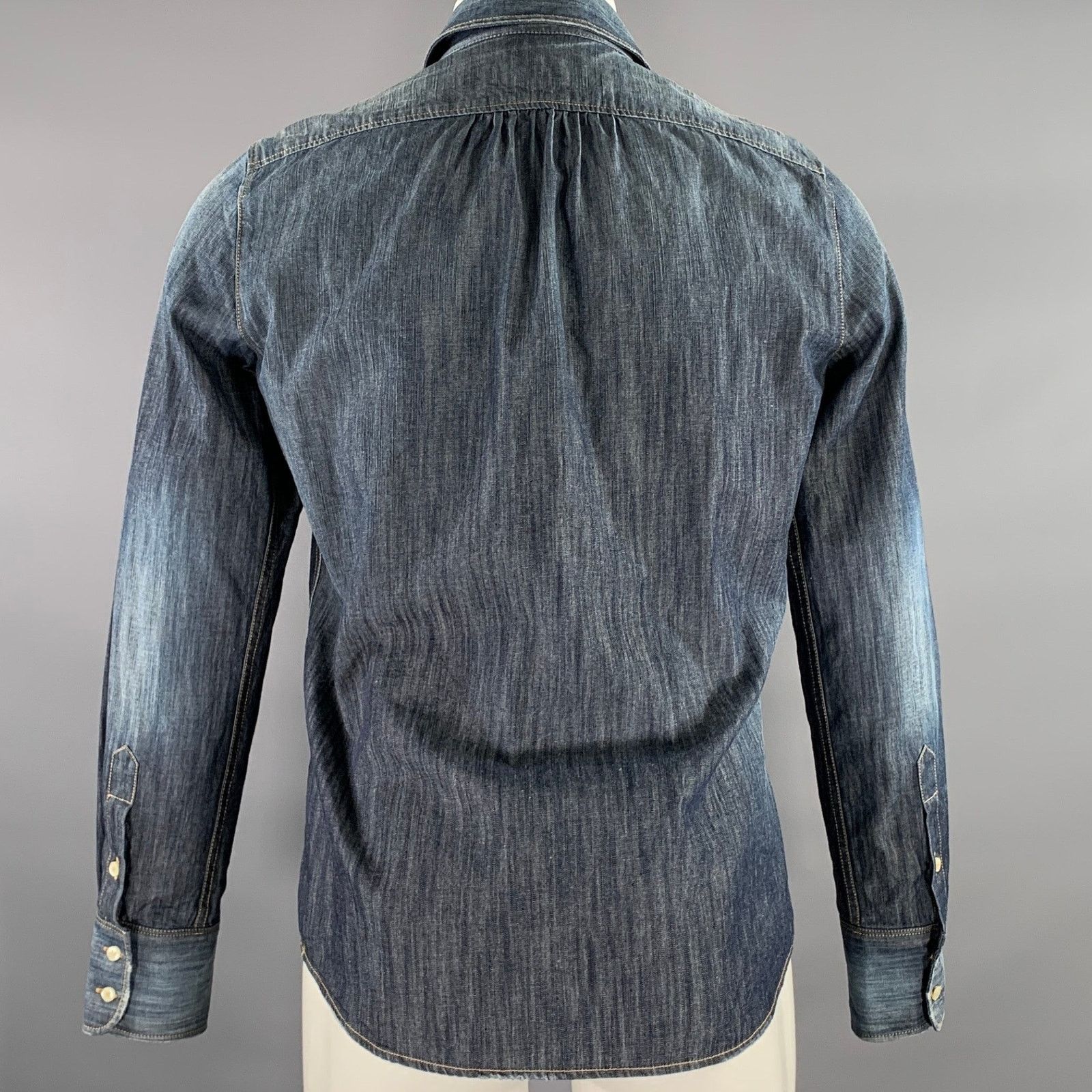 Dsquared2 DSQUARED2 XS Indigo Embroidery Denim Button Up Long Sleeve Size US S / EU 44-46 / 1 - 4 Thumbnail