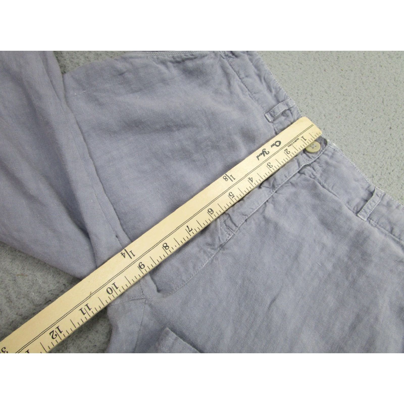 120% Lino 120% Lino Women's M Linen Cargo Pants Gray Straight Leg Casual Pockets Size 32" / US 10 / IT 46 - 6 Thumbnail
