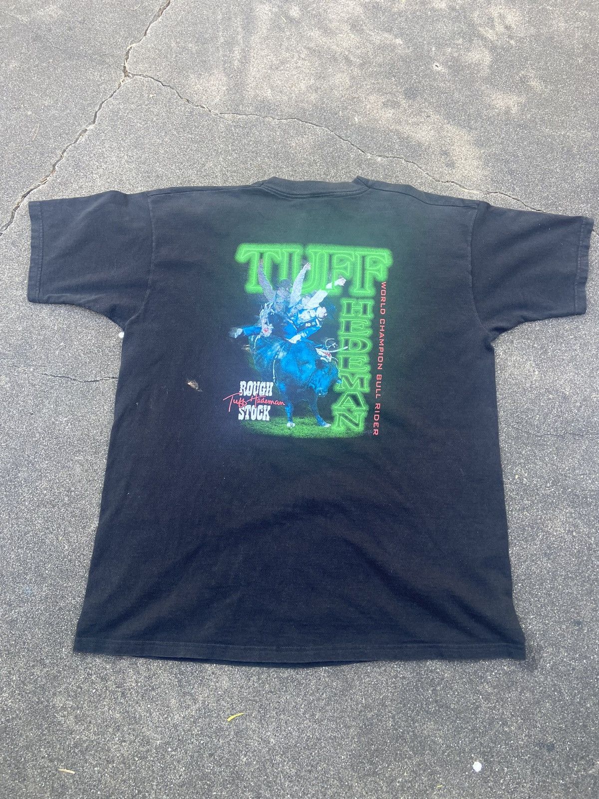 Vintage Vintage 90s Tuff Hedeman Bull Riding Rough Stock Tshirt Size US XL / EU 56 / 4 - 3 Thumbnail