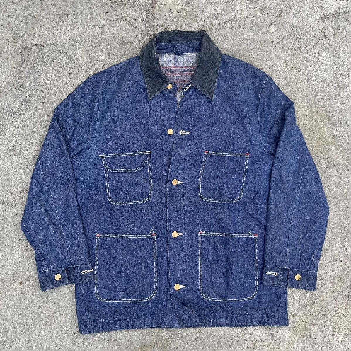 Wrangler 80s Wrangler Sanforized Blue Chore Denim Jacket Size US L / EU 52-54 / 3 - 1 Thumbnail