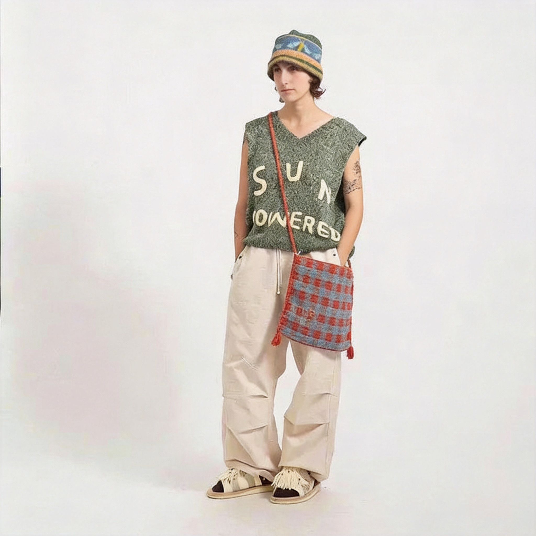 Colorful Crochet Embroidery Vest/, Men's — image 2 of 6