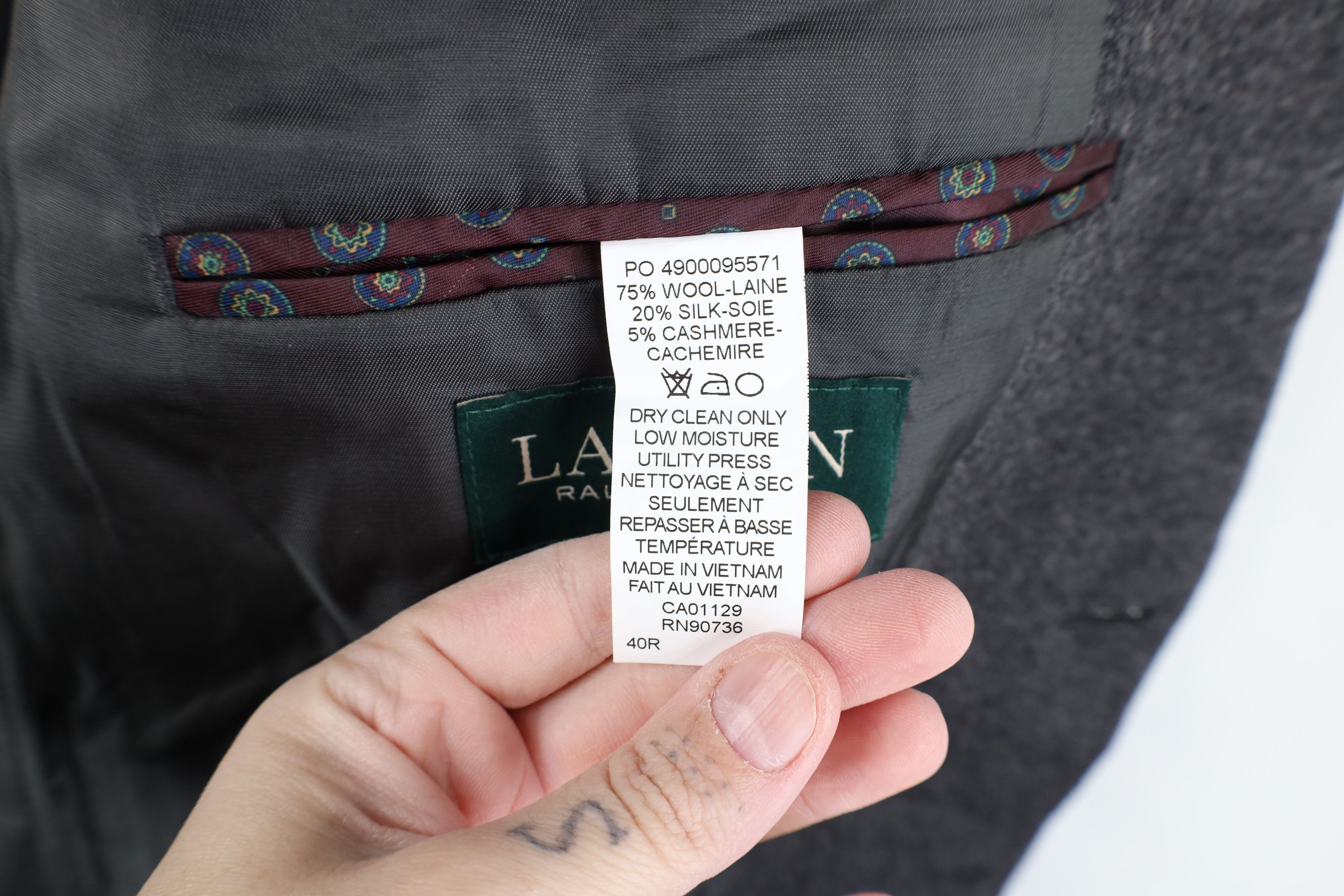 Ralph Lauren Vintage Ralph Lauren Cashmere Suit Coat Blazer Jacket Gray Size US XL / EU 56 / 4 - 11 Thumbnail