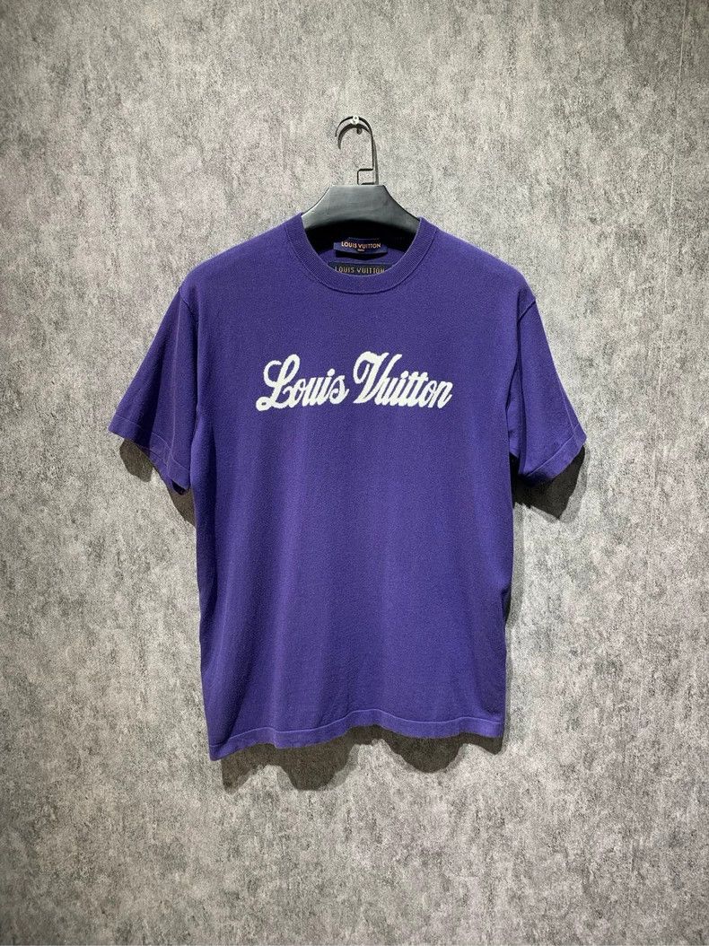 Louis Vuitton Louis Vuitton Knitted embroidered slogan short sleeve 2501- Size US M / EU 48-50 / 2 - 1 Thumbnail