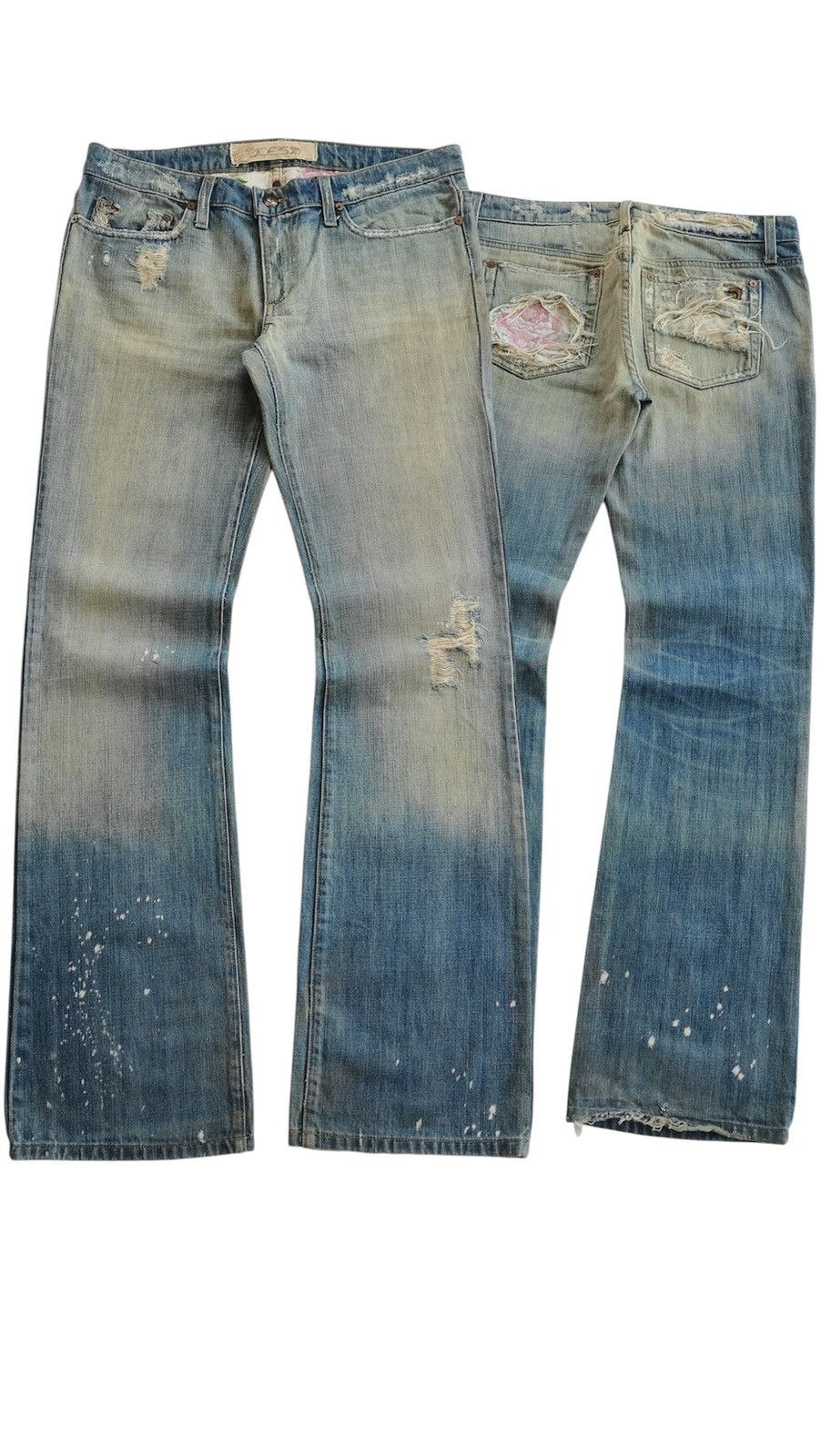Joe's Cobain Grunge Y2K Joe’s Jeans Mud Wash Distressed Jeans Size 32" / US 10 / IT 46 - 1 Thumbnail