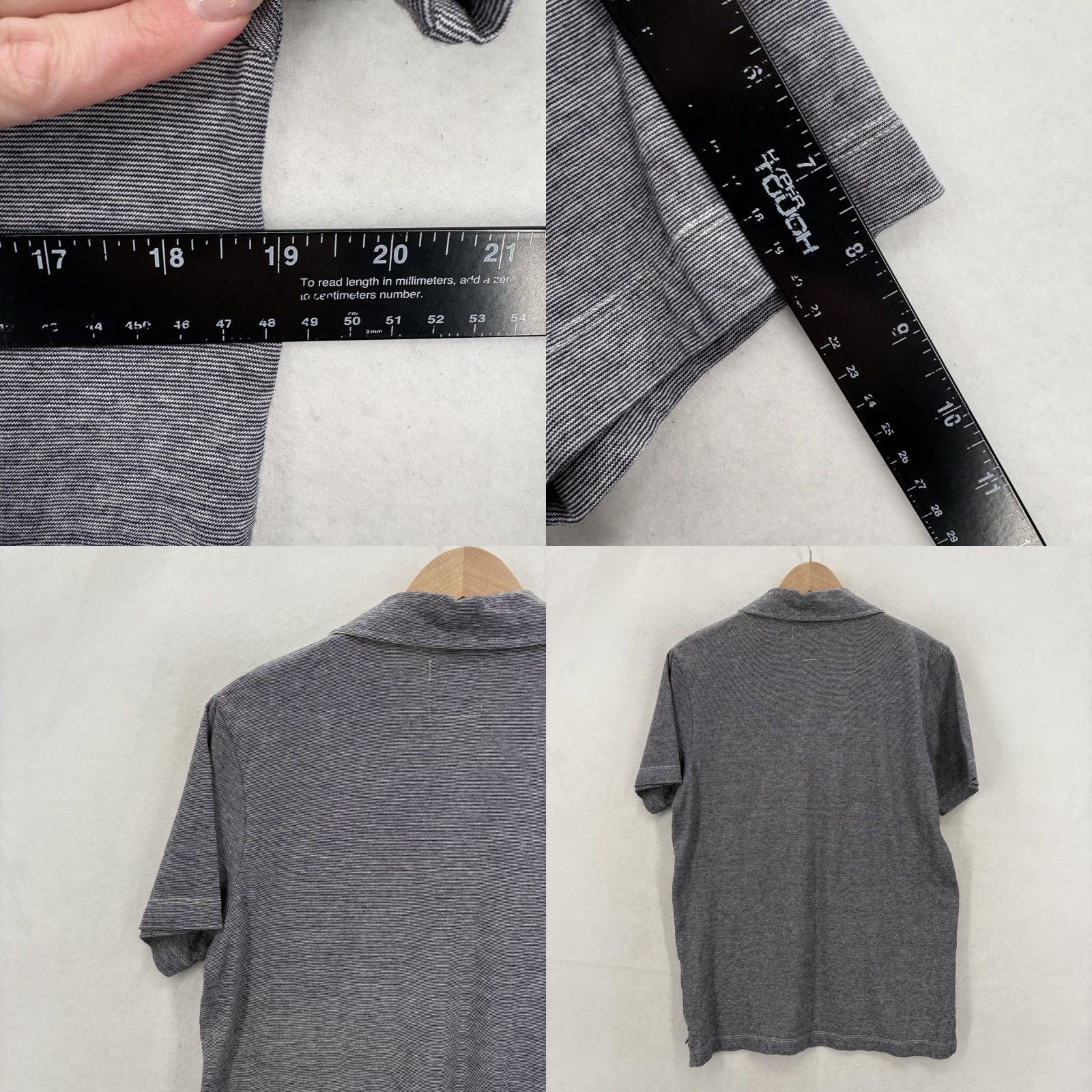 Billy Reid Billy Reid Polo Shirt Mens M Gray Stripe Pocket Jersey Cotton Casual Preppy Size US M / EU 48-50 / 2 - 8 Thumbnail